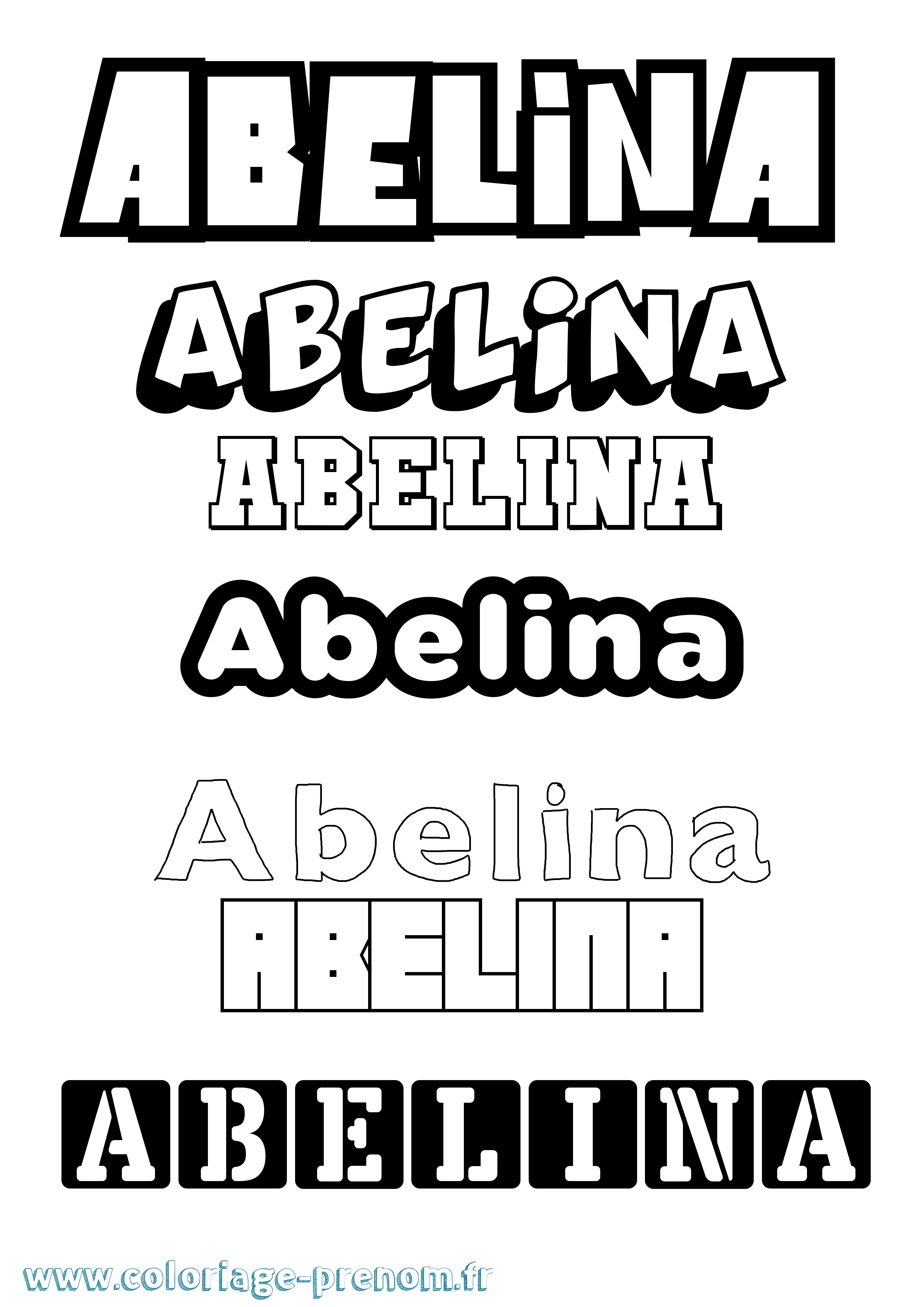 Coloriage Abelina Coloriage prénom Abelina