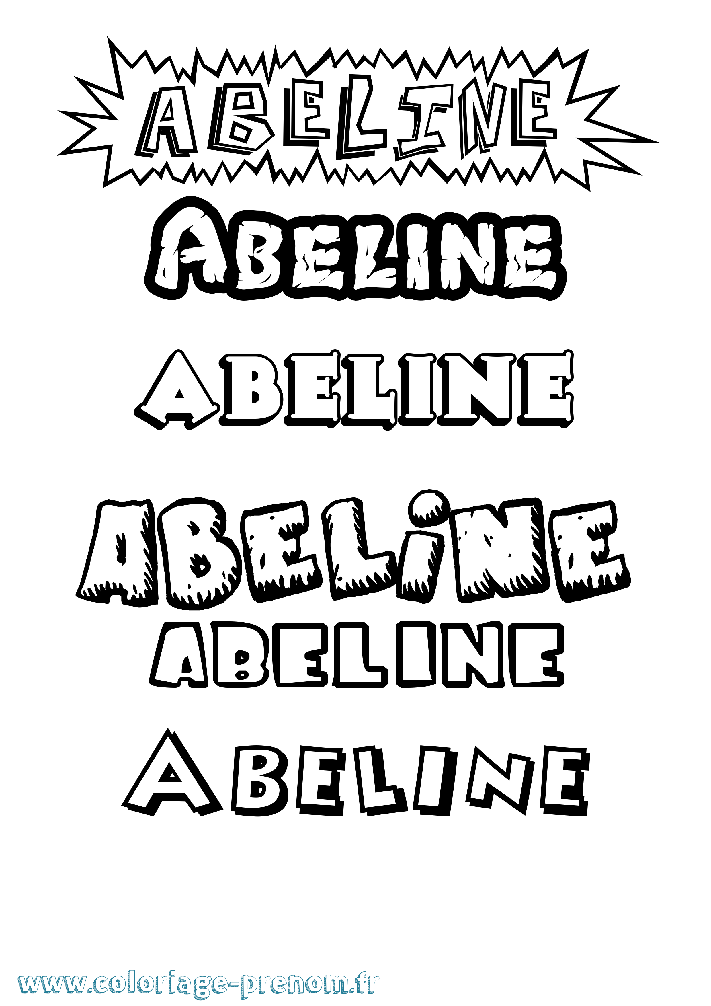 Coloriage prénom Abeline Dessin Animé