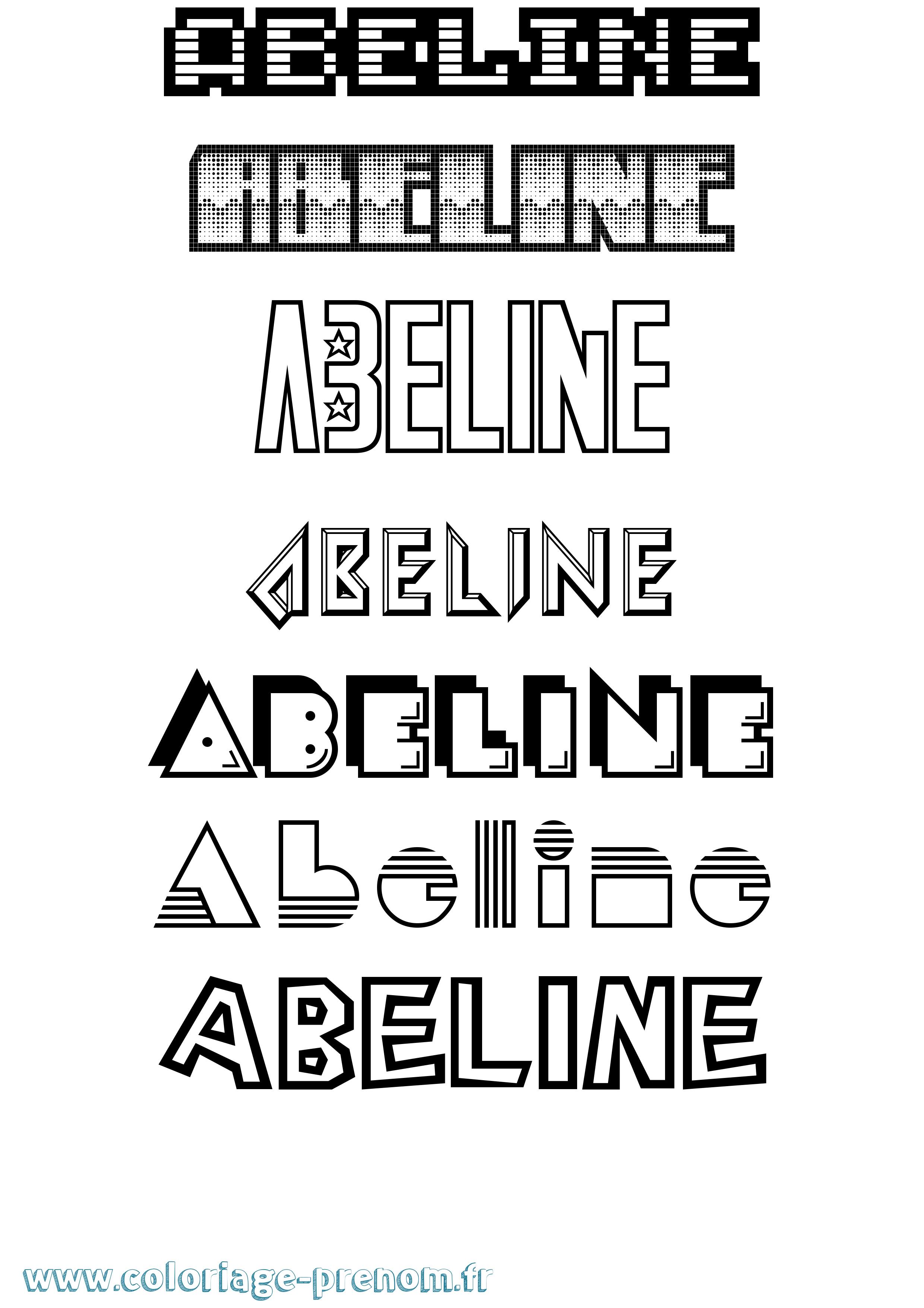 Coloriage prénom Abeline
