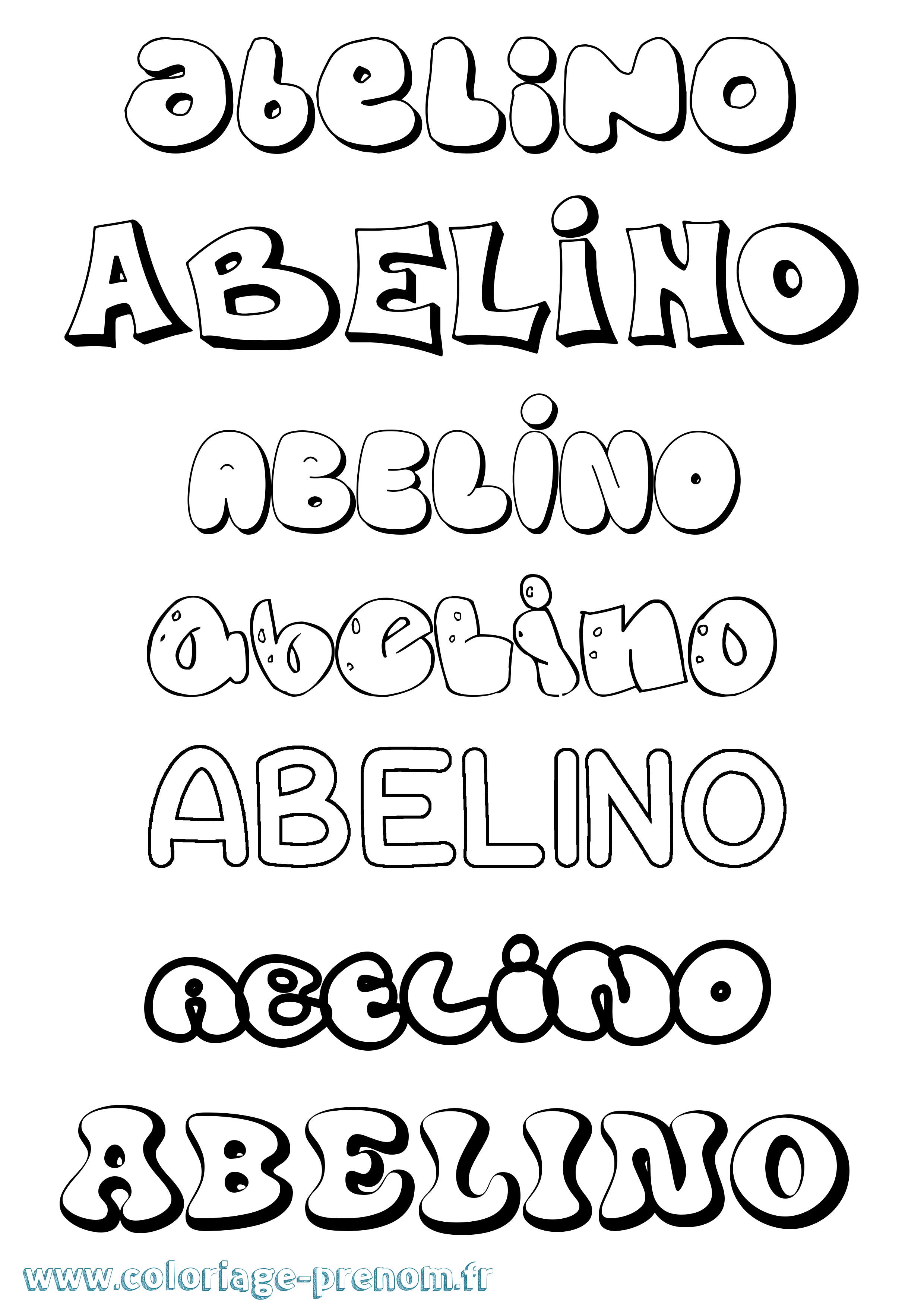 Coloriage prénom Abelino Bubble