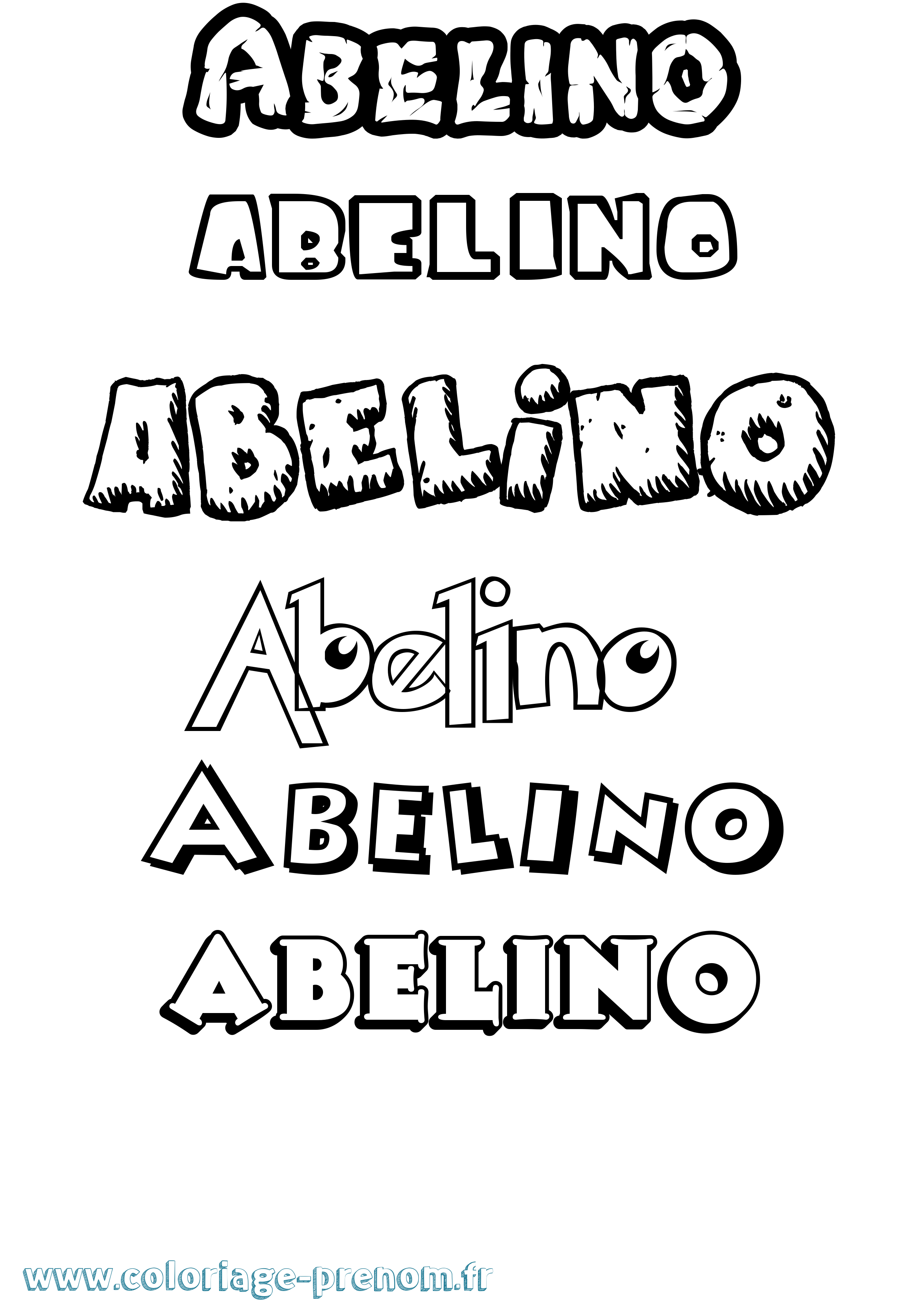 Coloriage prénom Abelino Dessin Animé