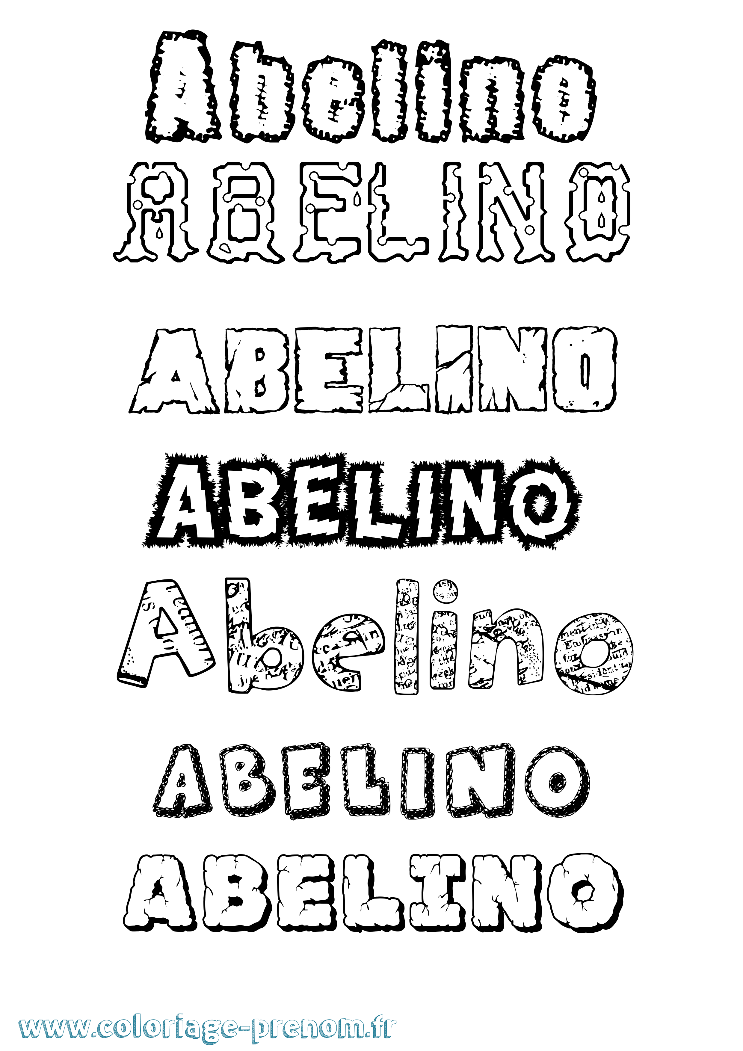Coloriage prénom Abelino Destructuré