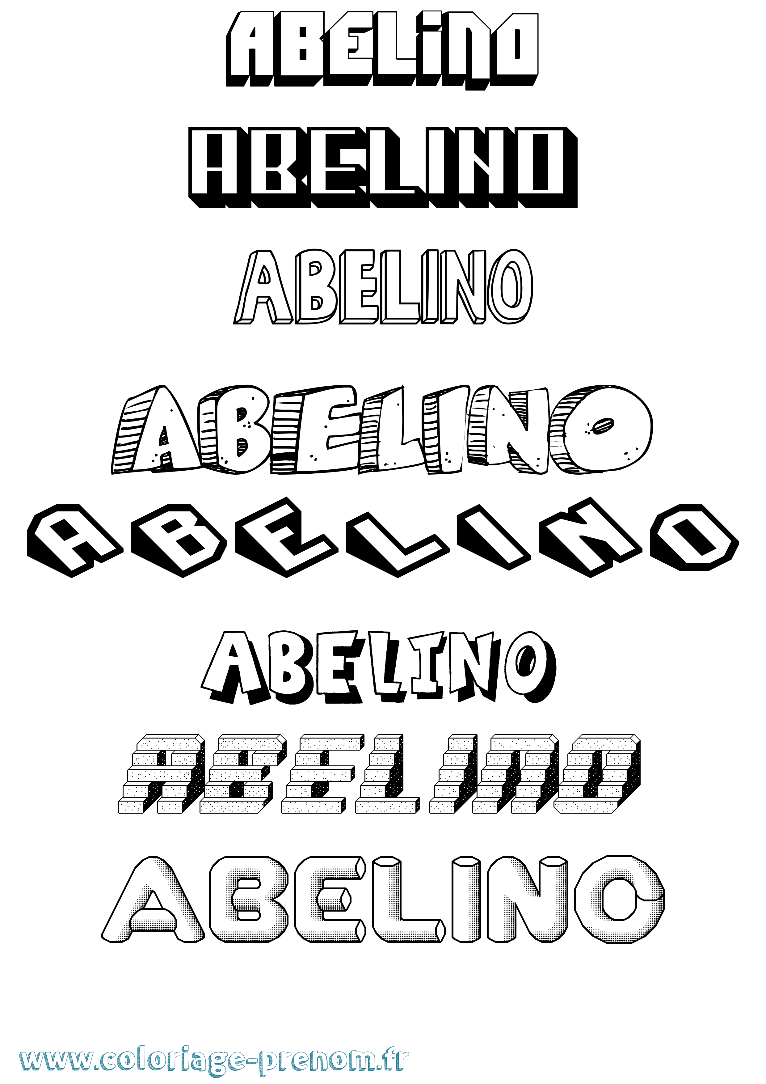 Coloriage prénom Abelino Effet 3D