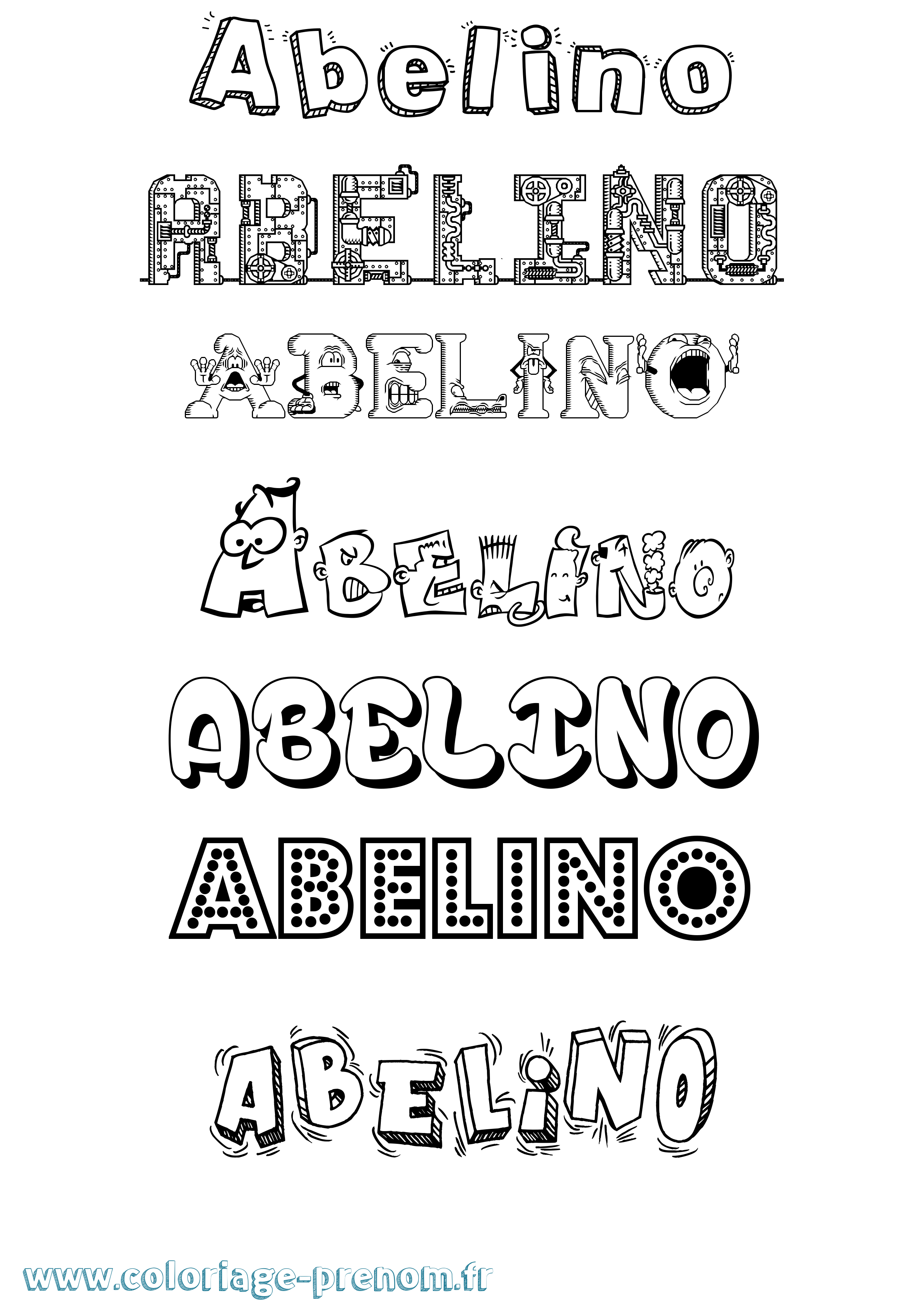 Coloriage prénom Abelino Fun