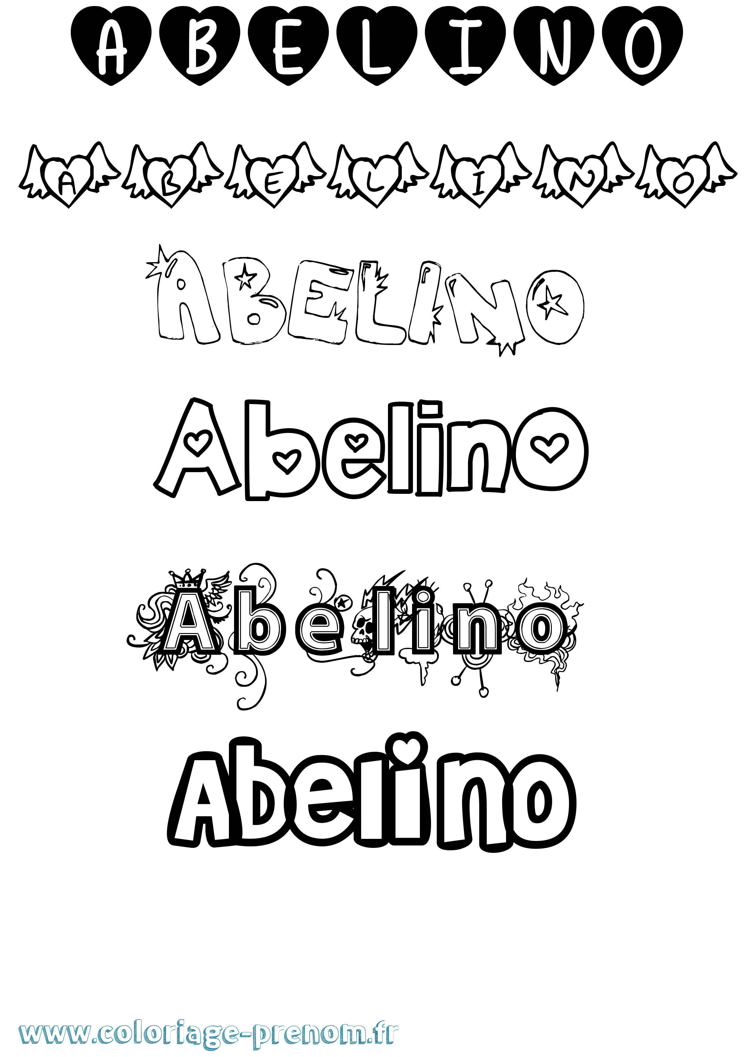 Coloriage prénom Abelino Girly