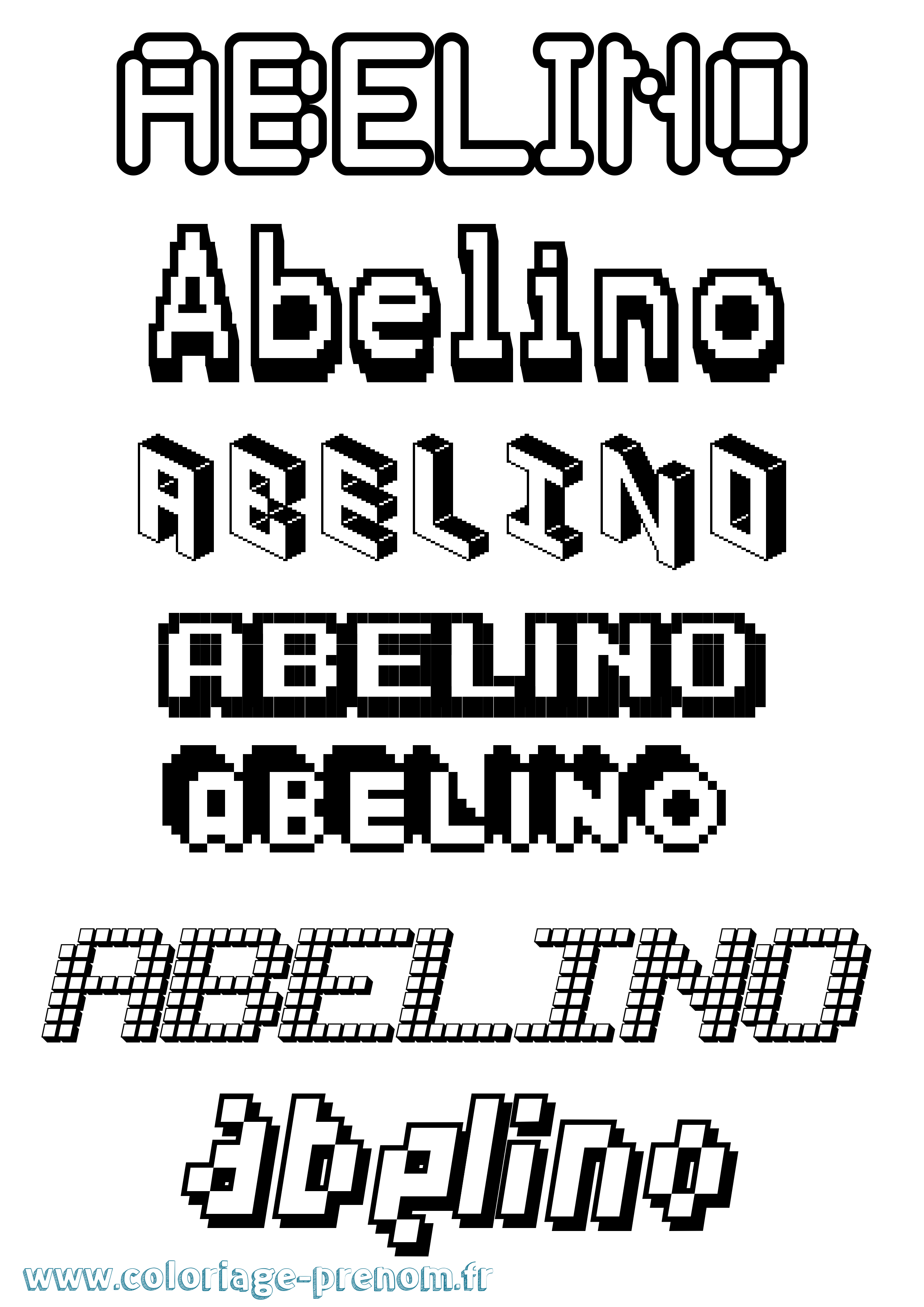 Coloriage prénom Abelino Pixel