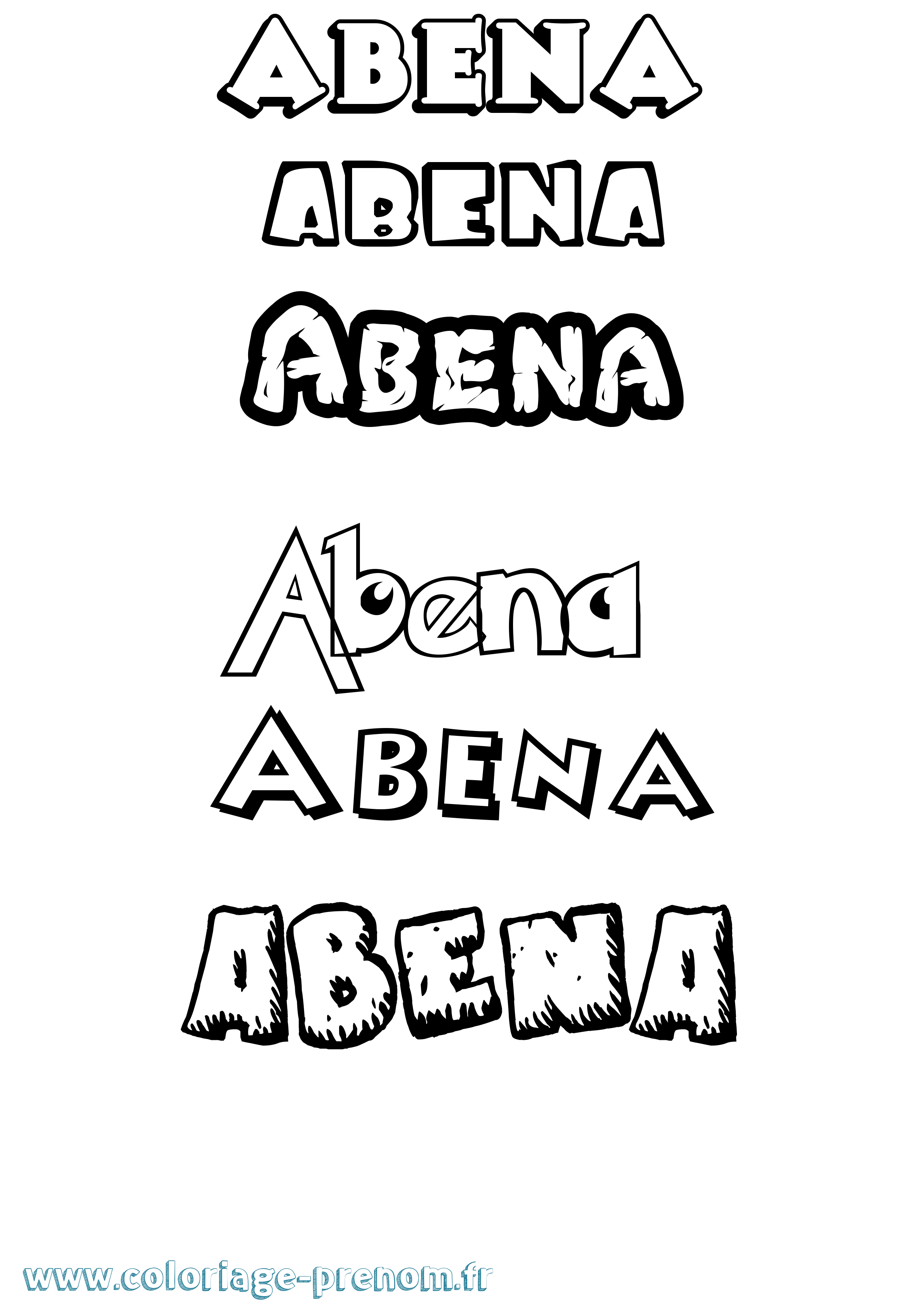 Coloriage Abena Dessin Animé Coloriage prénom Abena Dessin Animé
