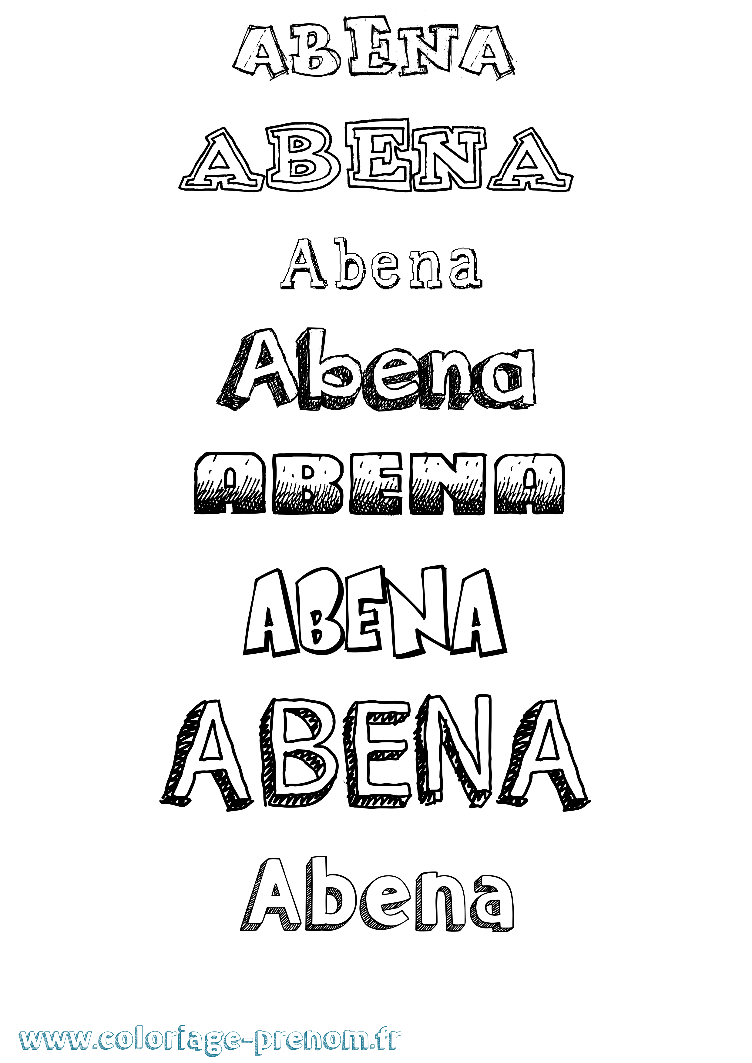 Coloriage Abena Dessiné Coloriage prénom Abena Dessiné