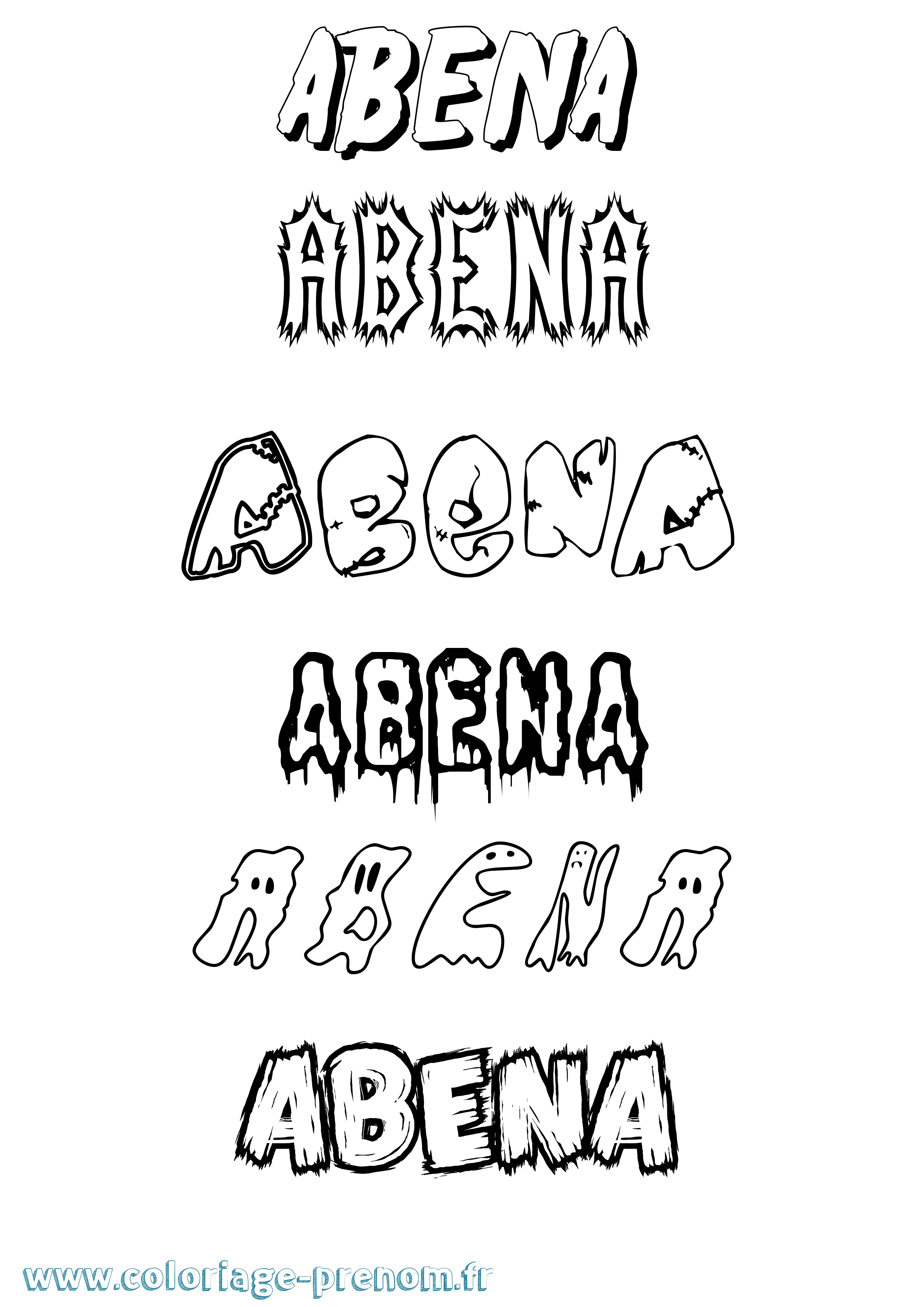 Coloriage Abena Frisson Coloriage prénom Abena Frisson