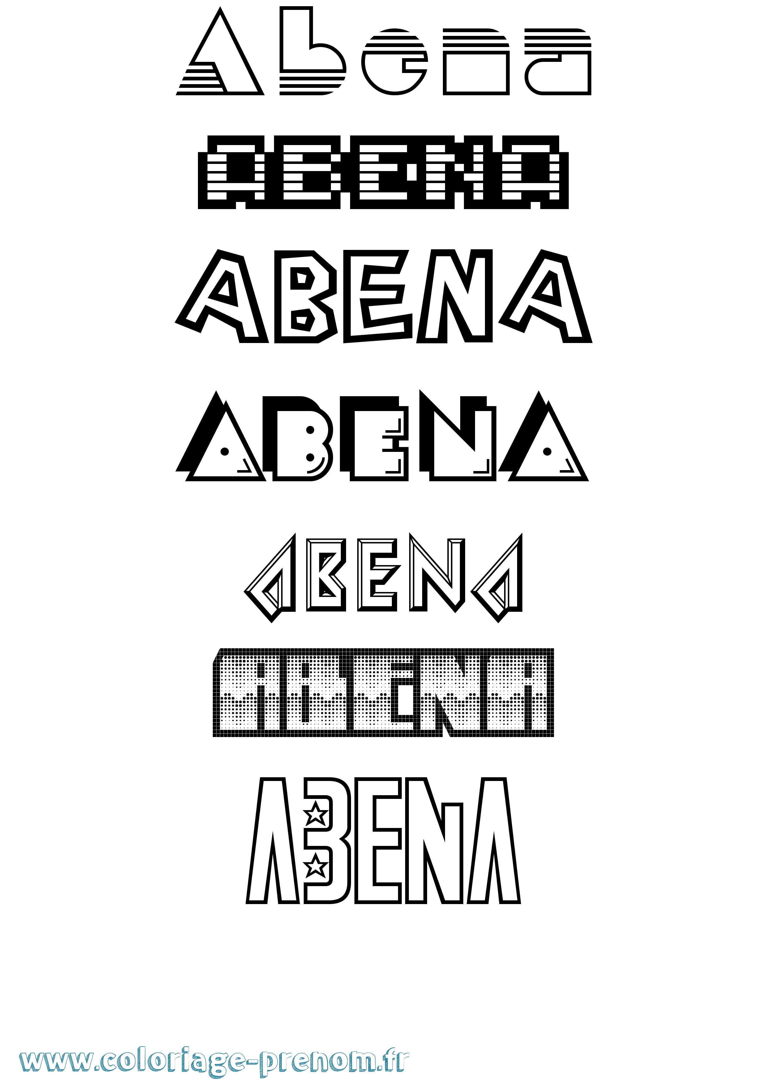 Coloriage Abena Jeux Vidéos Coloriage prénom Abena Jeux Vidéos