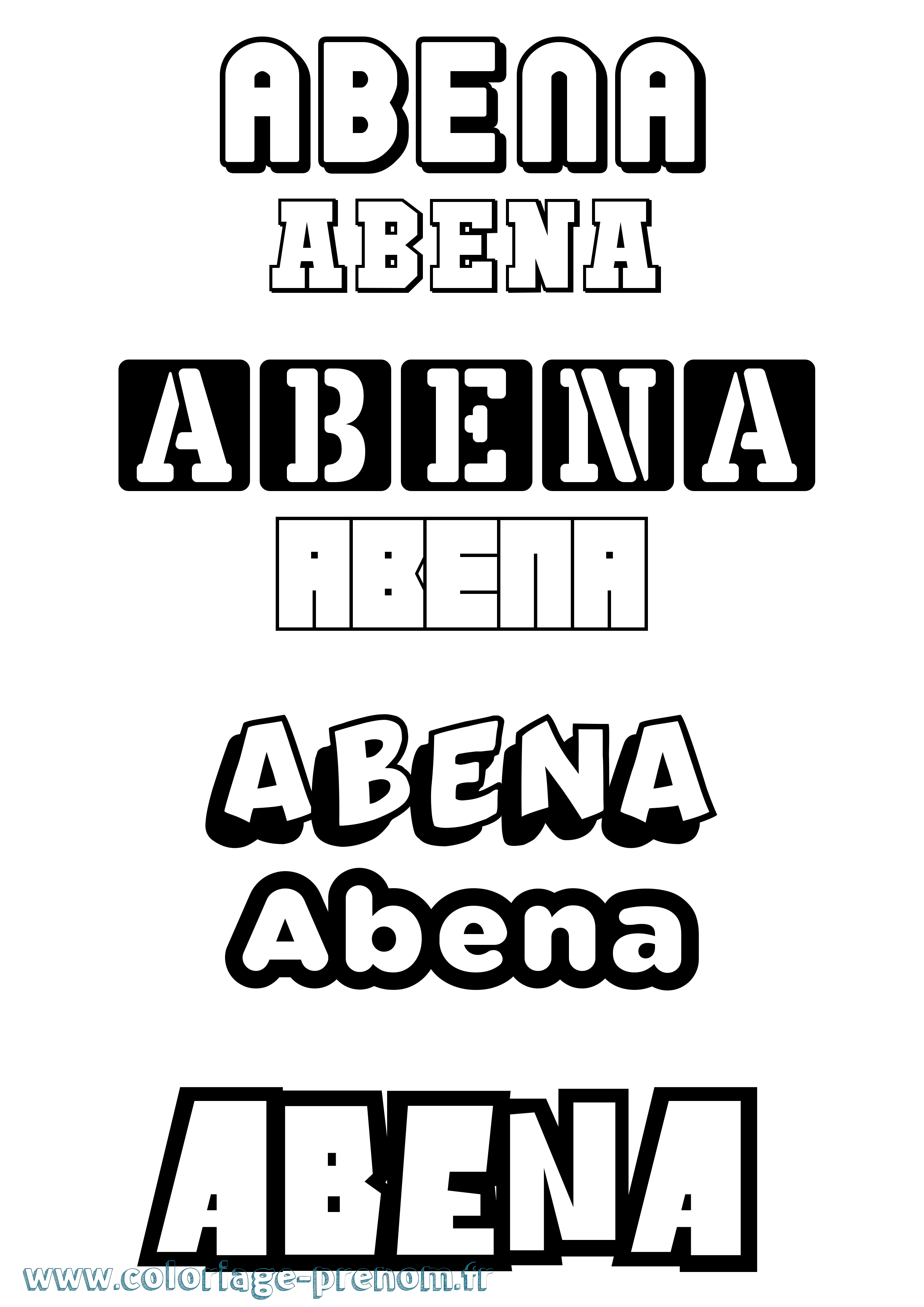 Coloriage prénom Abena