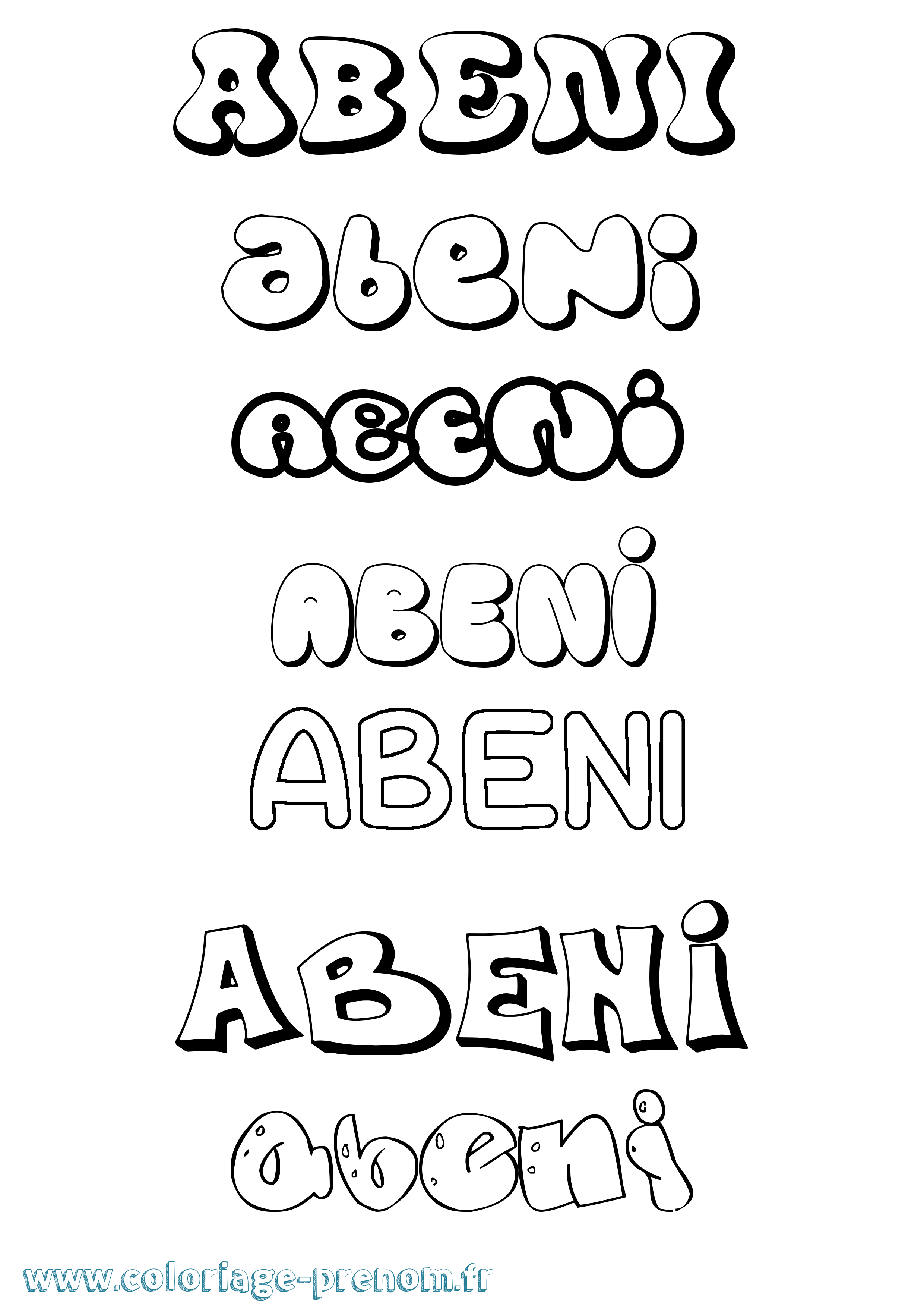 Coloriage Abeni Bubble Coloriage prénom Abeni Bubble