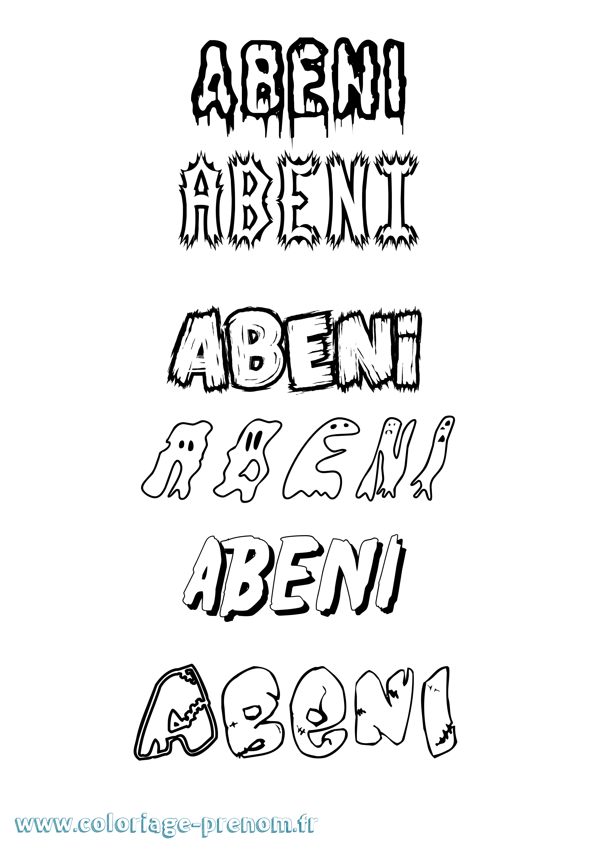 Coloriage Abeni Frisson Coloriage prénom Abeni Frisson