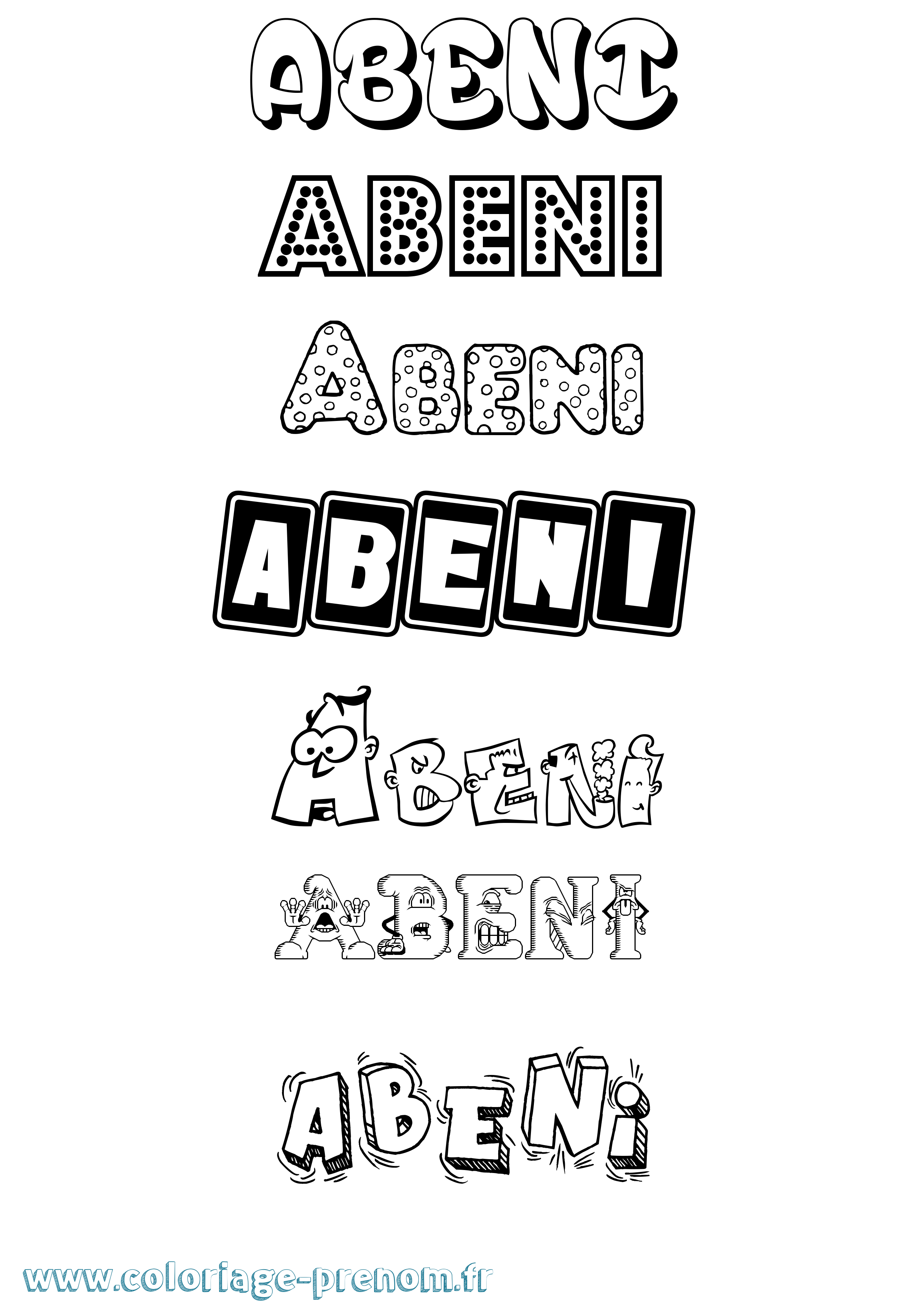 Coloriage Abeni Fun Coloriage prénom Abeni Fun