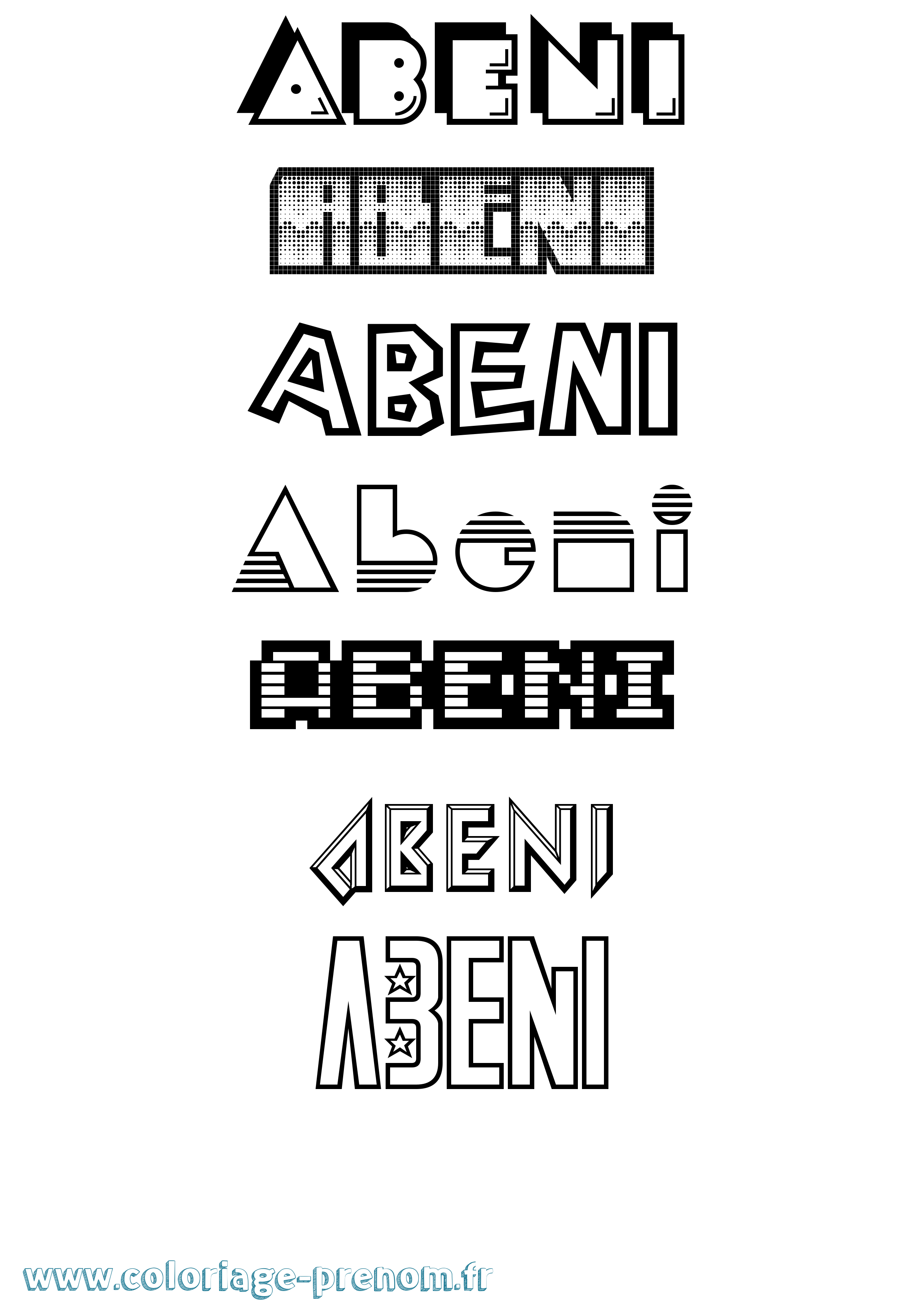 Coloriage Abeni Jeux Vidéos Coloriage prénom Abeni Jeux Vidéos