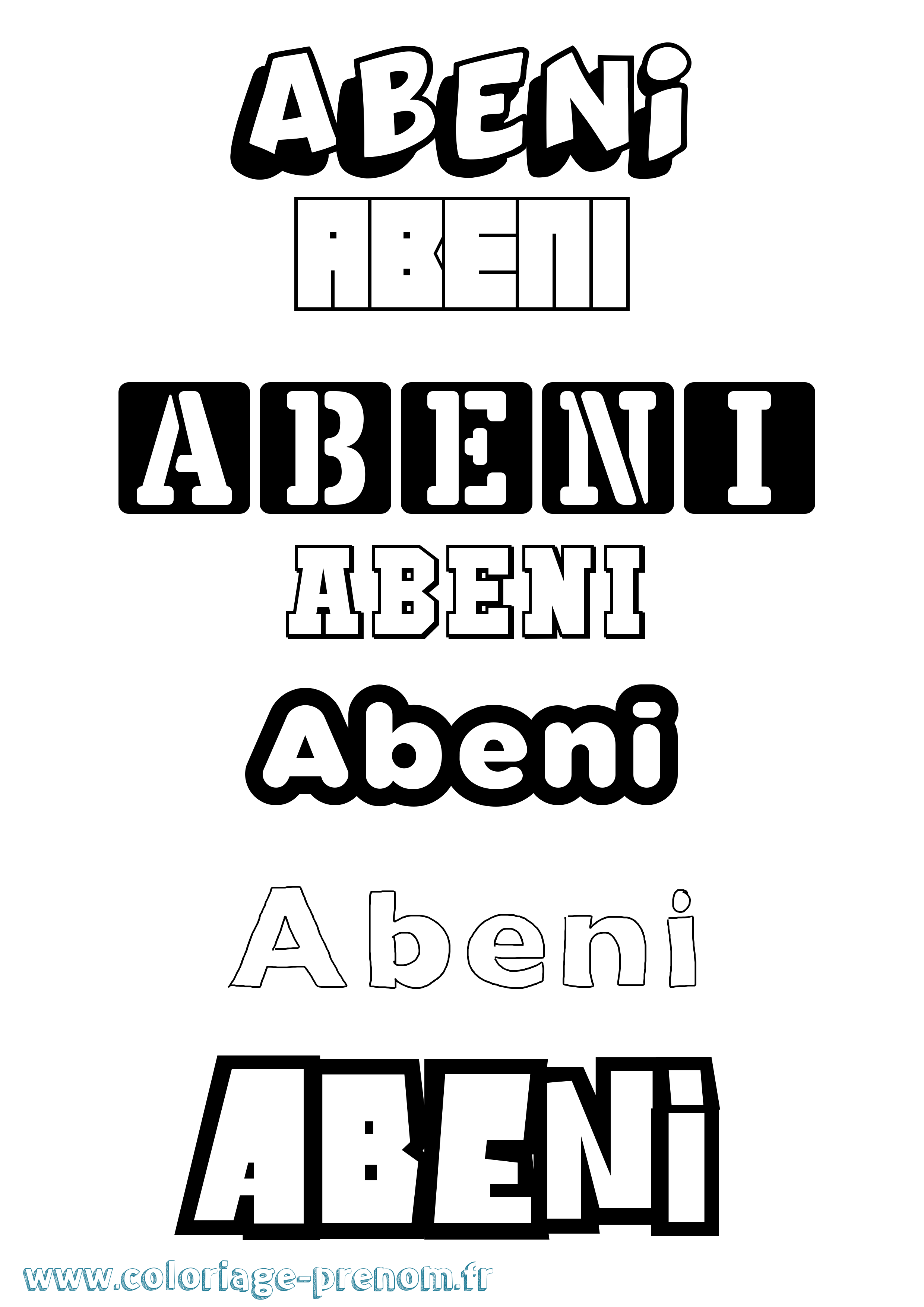 Coloriage Abeni Simple Coloriage prénom Abeni Simple