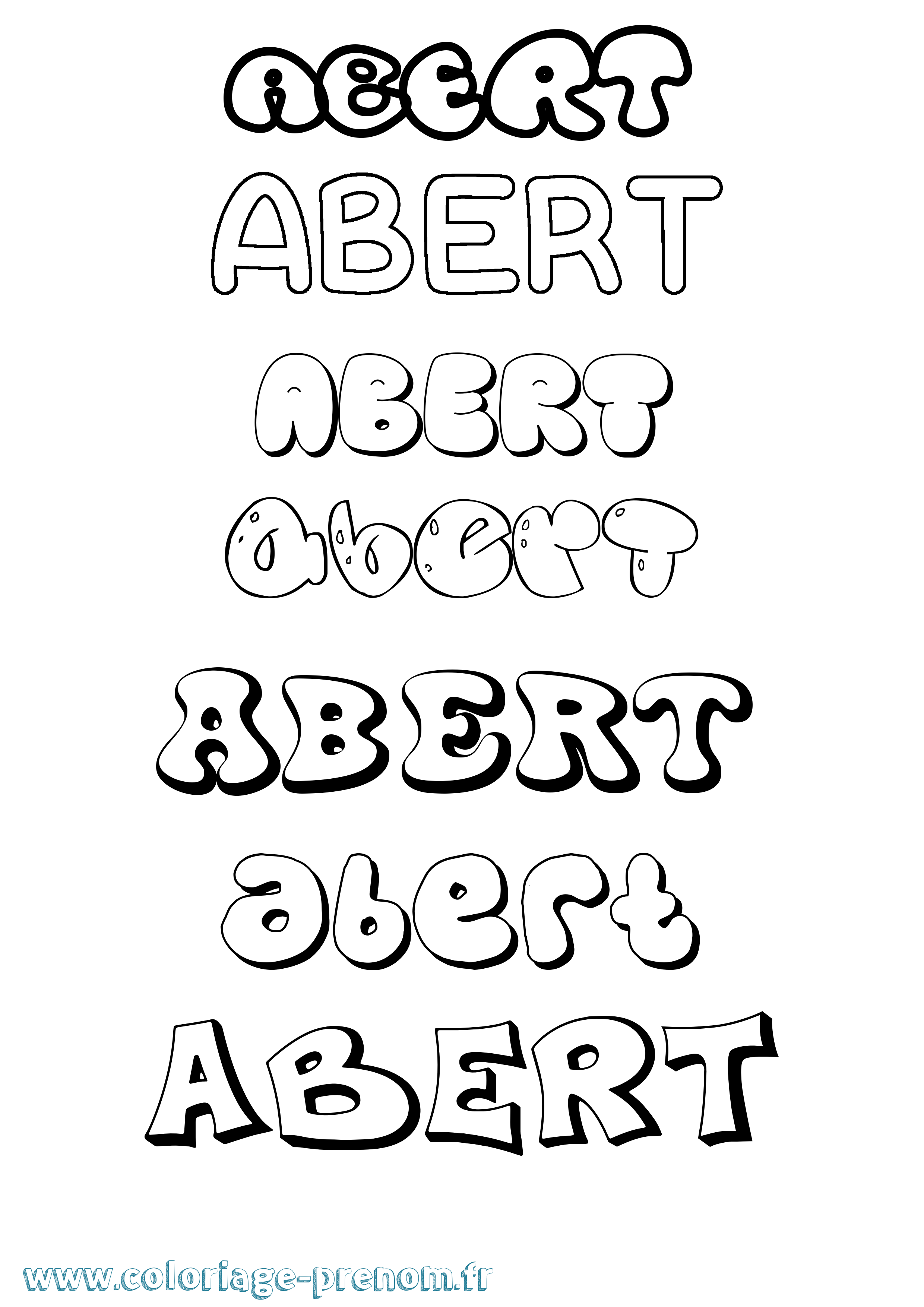 Coloriage Abert Bubble Coloriage prénom Abert Bubble