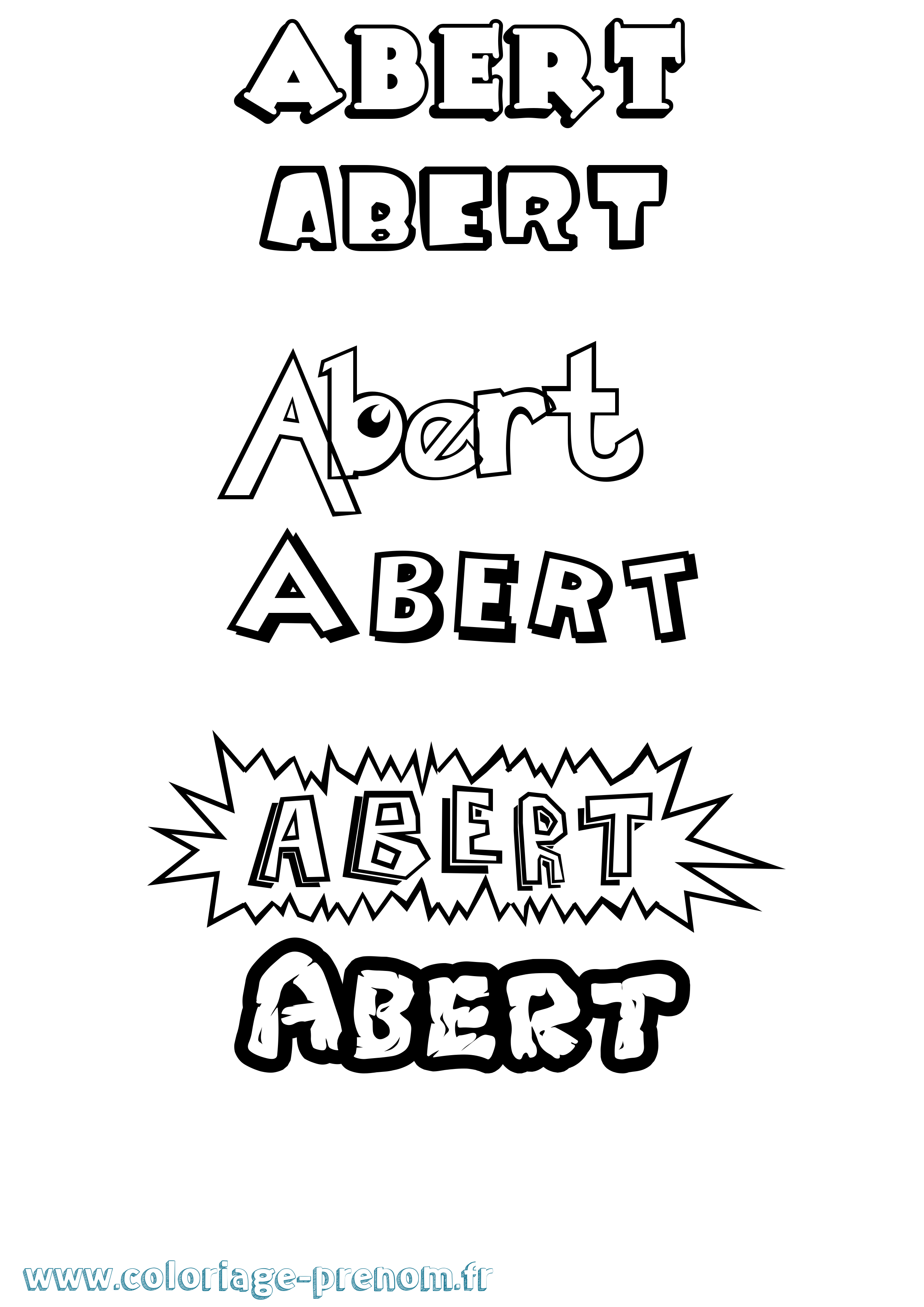 Coloriage Abert Dessin Animé Coloriage prénom Abert Dessin Animé