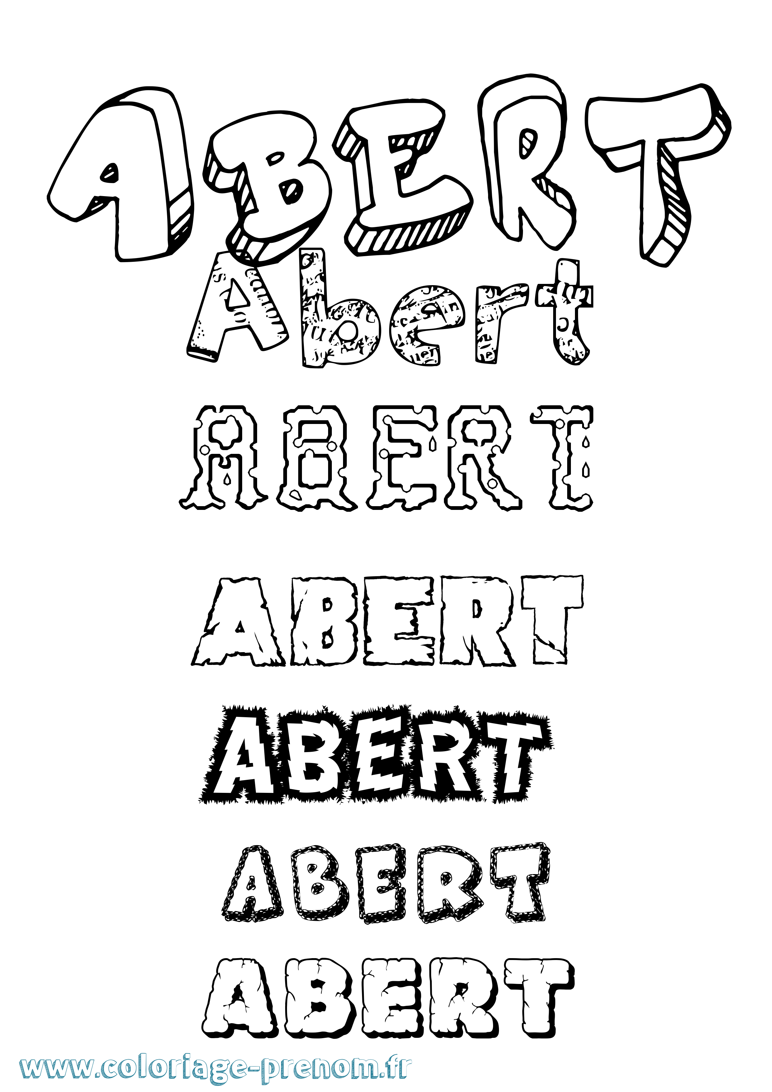 Coloriage Abert Destructuré Coloriage prénom Abert Destructuré