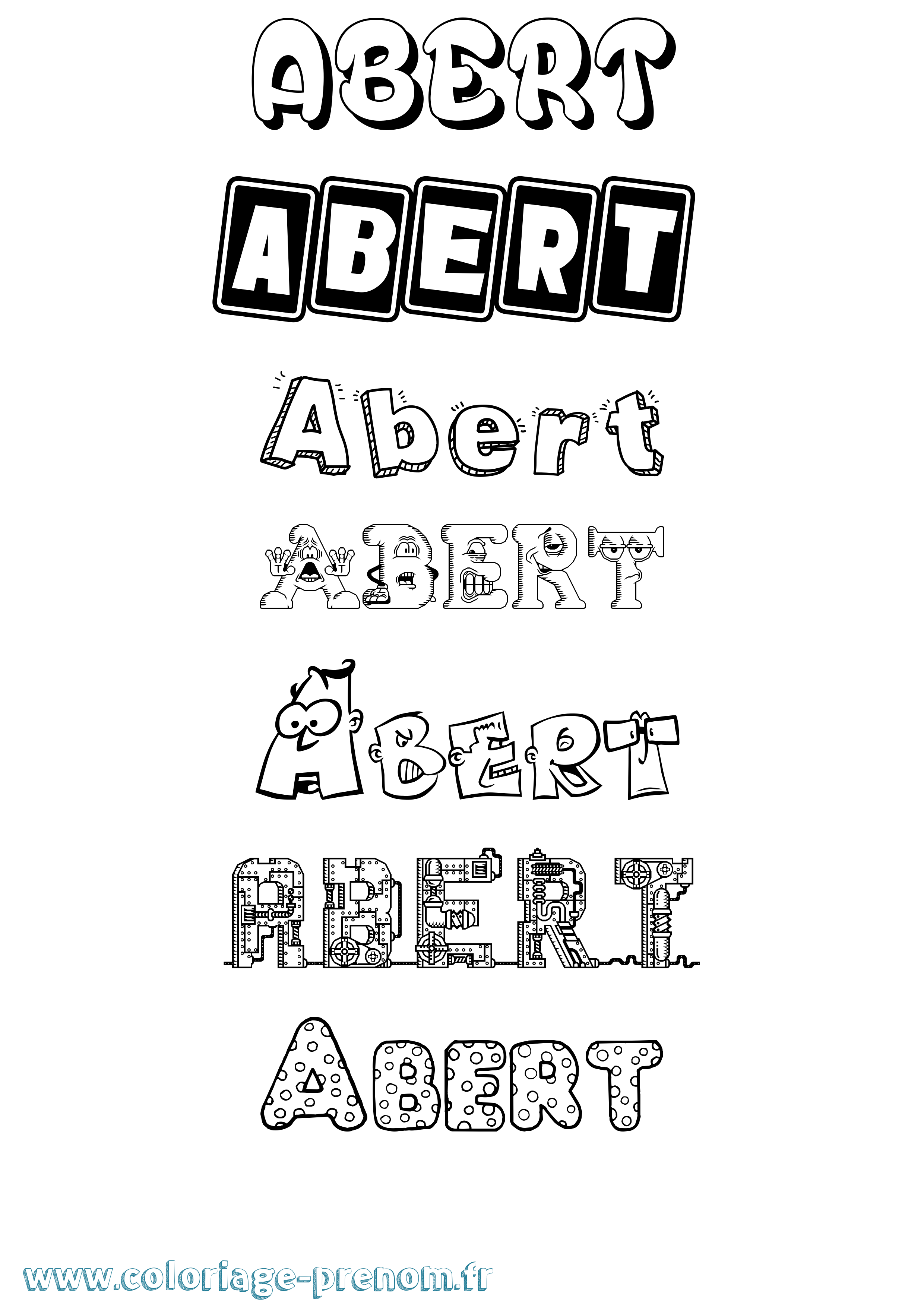Coloriage Abert Fun Coloriage prénom Abert Fun