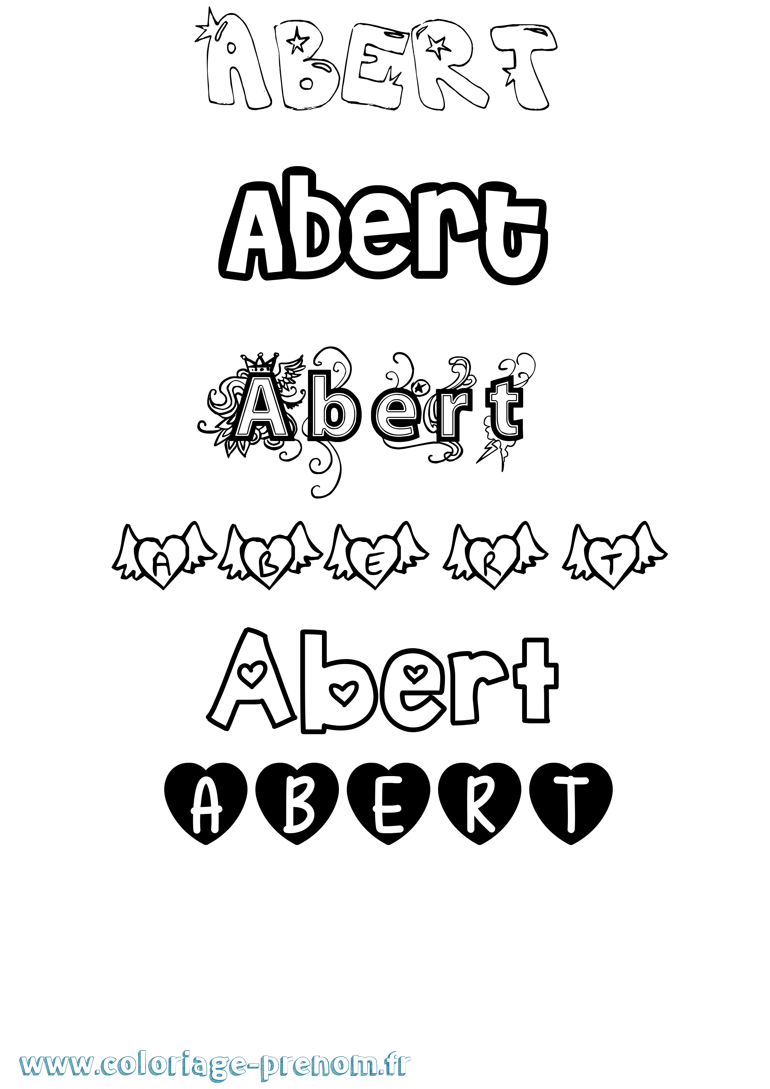 Coloriage Abert Girly Coloriage prénom Abert Girly