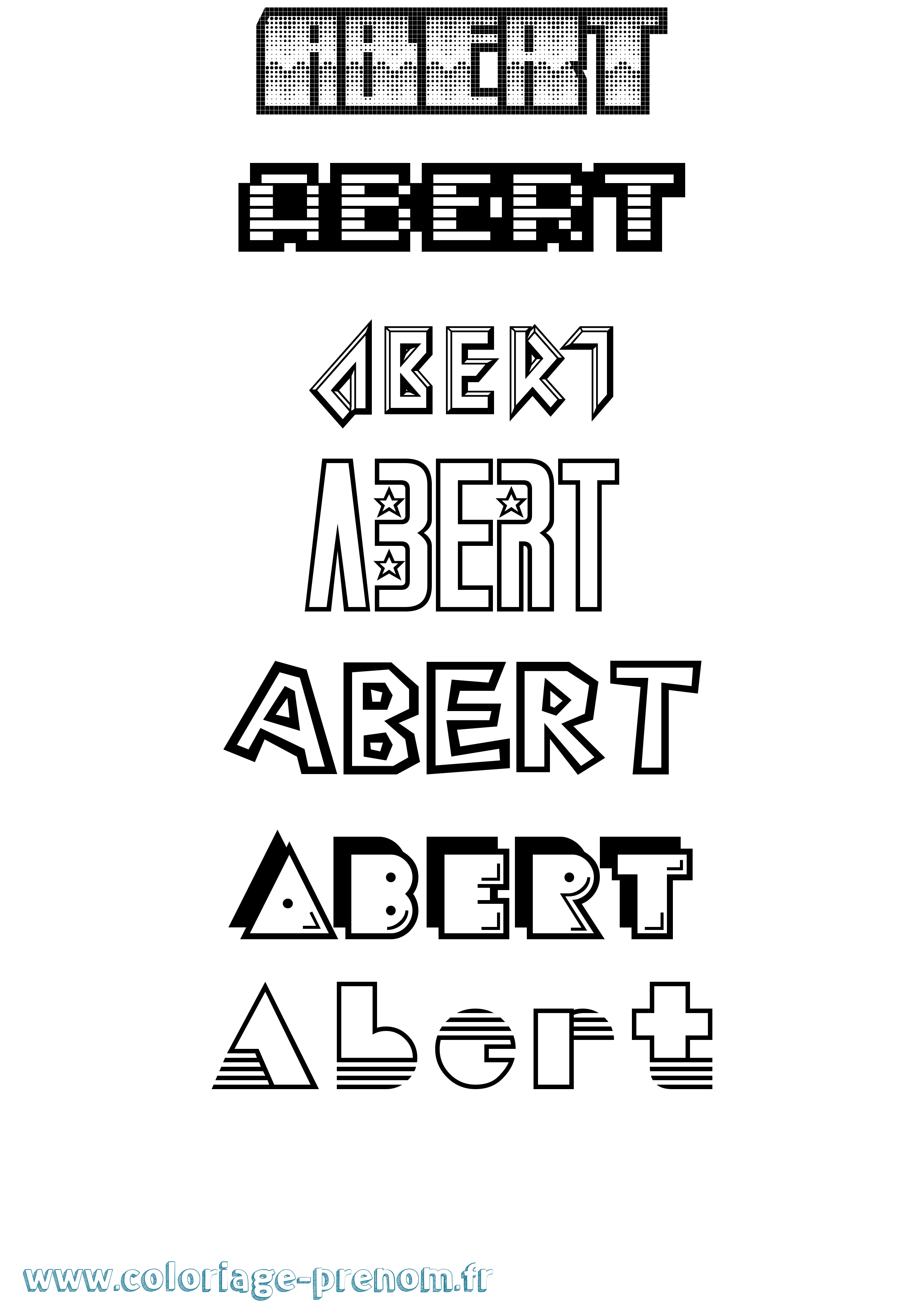Coloriage Abert Jeux Vidéos Coloriage prénom Abert Jeux Vidéos