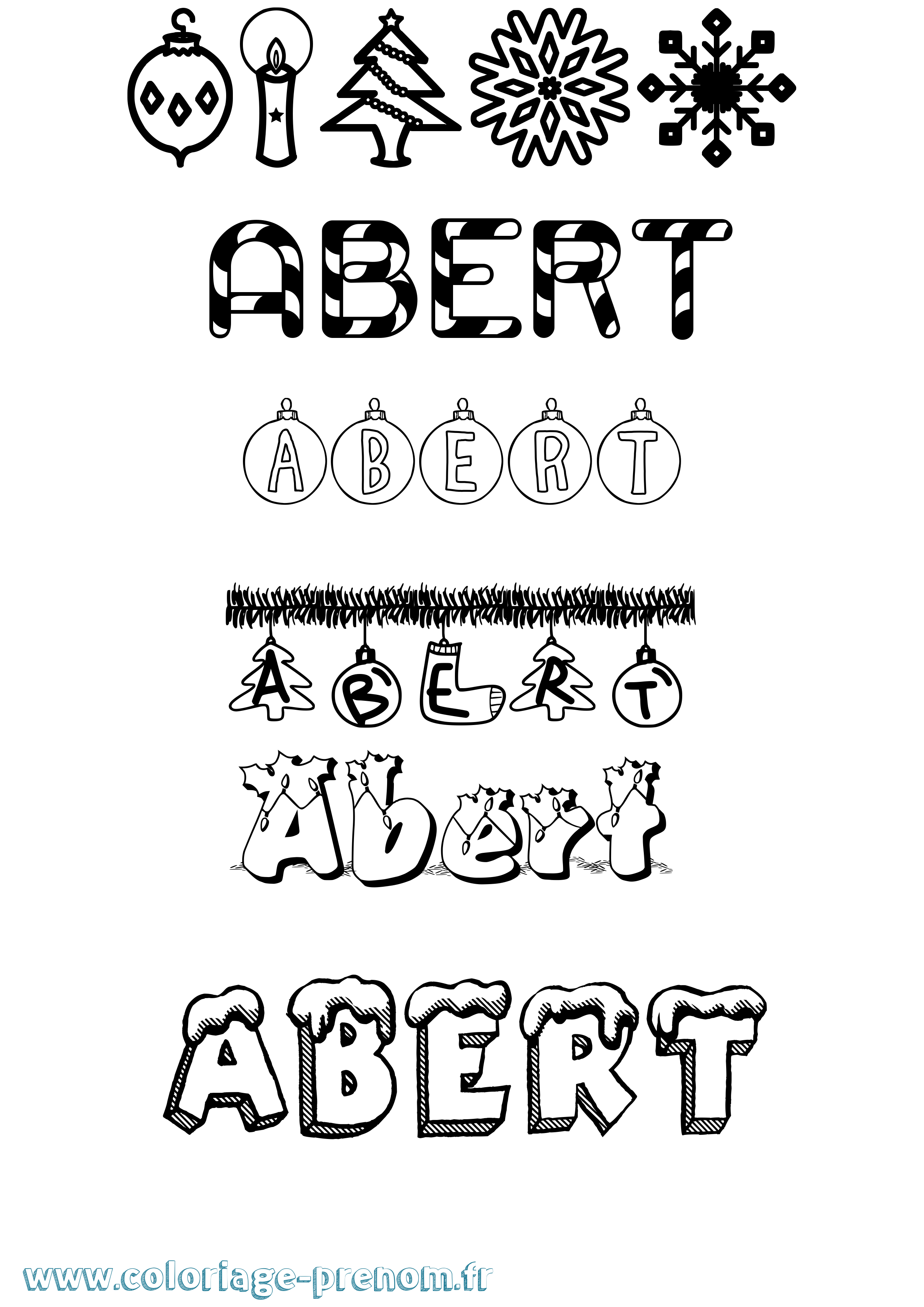 Coloriage Abert Noël Coloriage prénom Abert Noël
