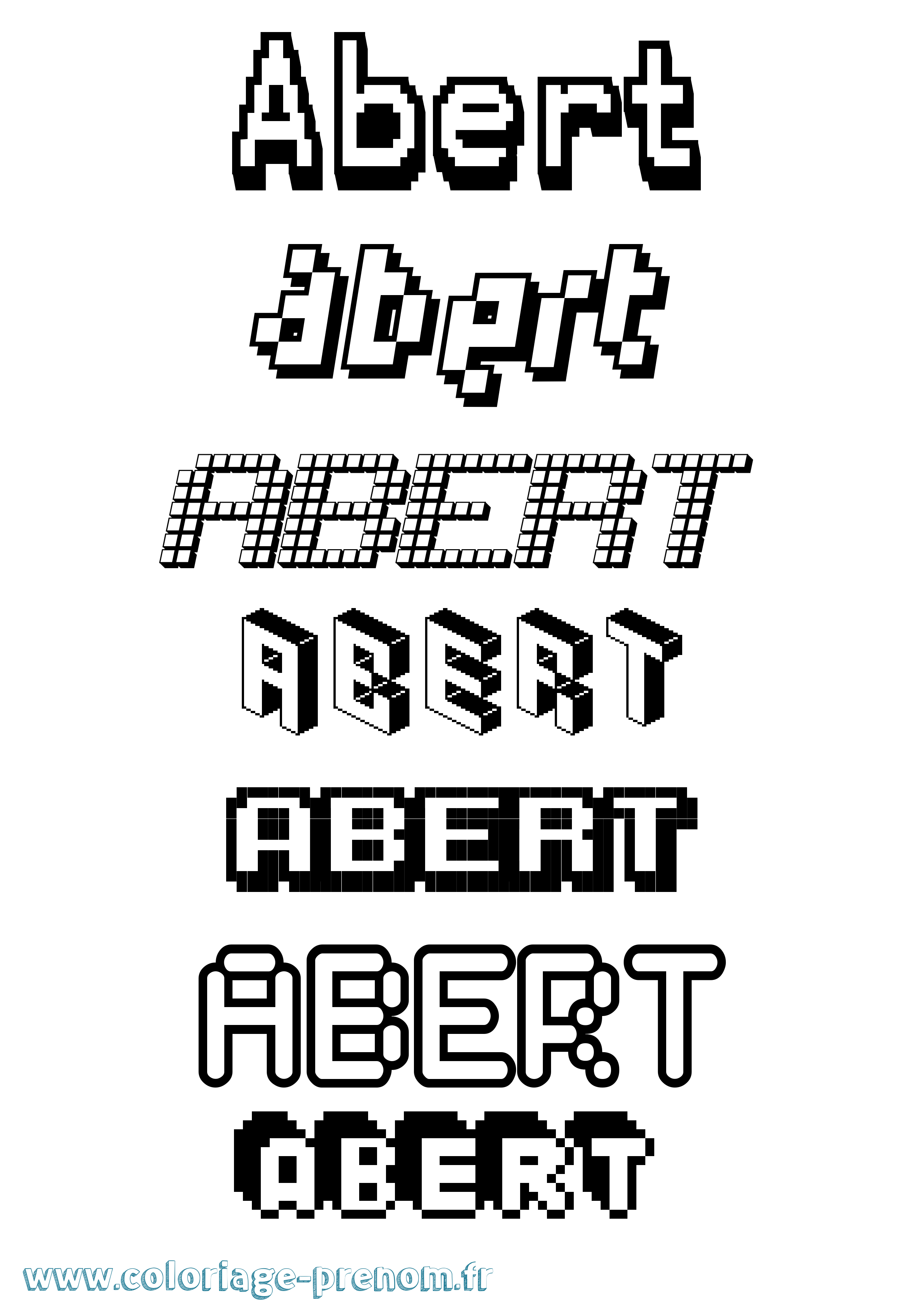 Coloriage Abert Pixel Coloriage prénom Abert Pixel