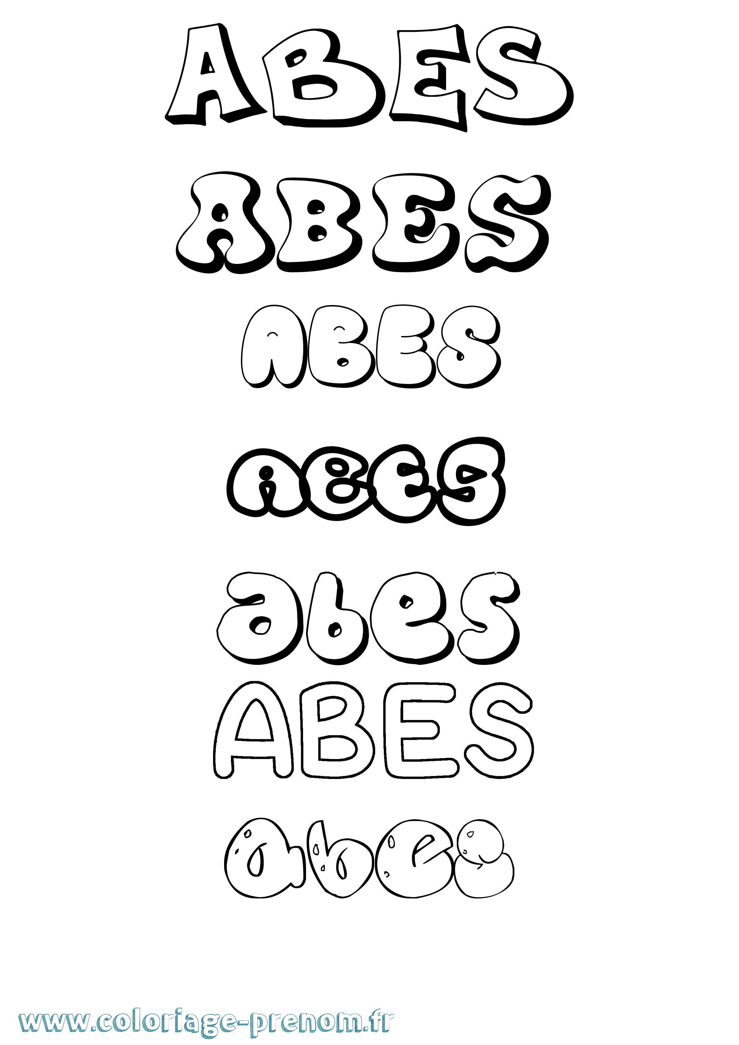 Coloriage Abes Bubble Coloriage prénom Abes Bubble