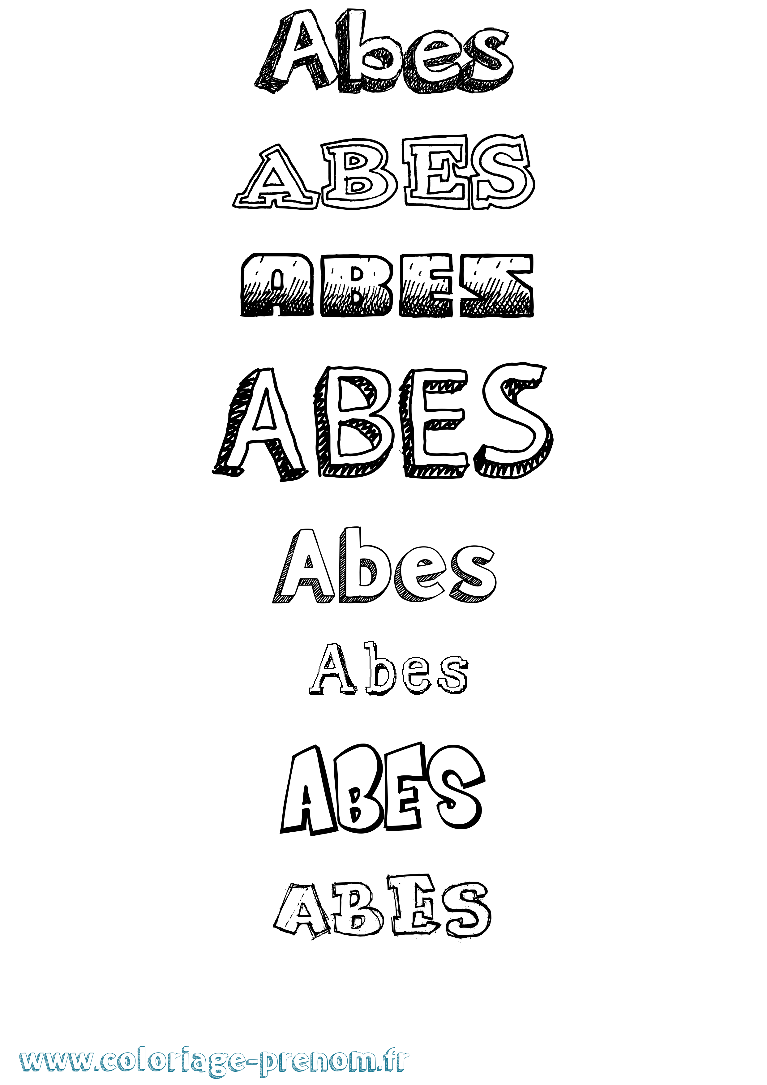 Coloriage Abes Dessiné Coloriage prénom Abes Dessiné