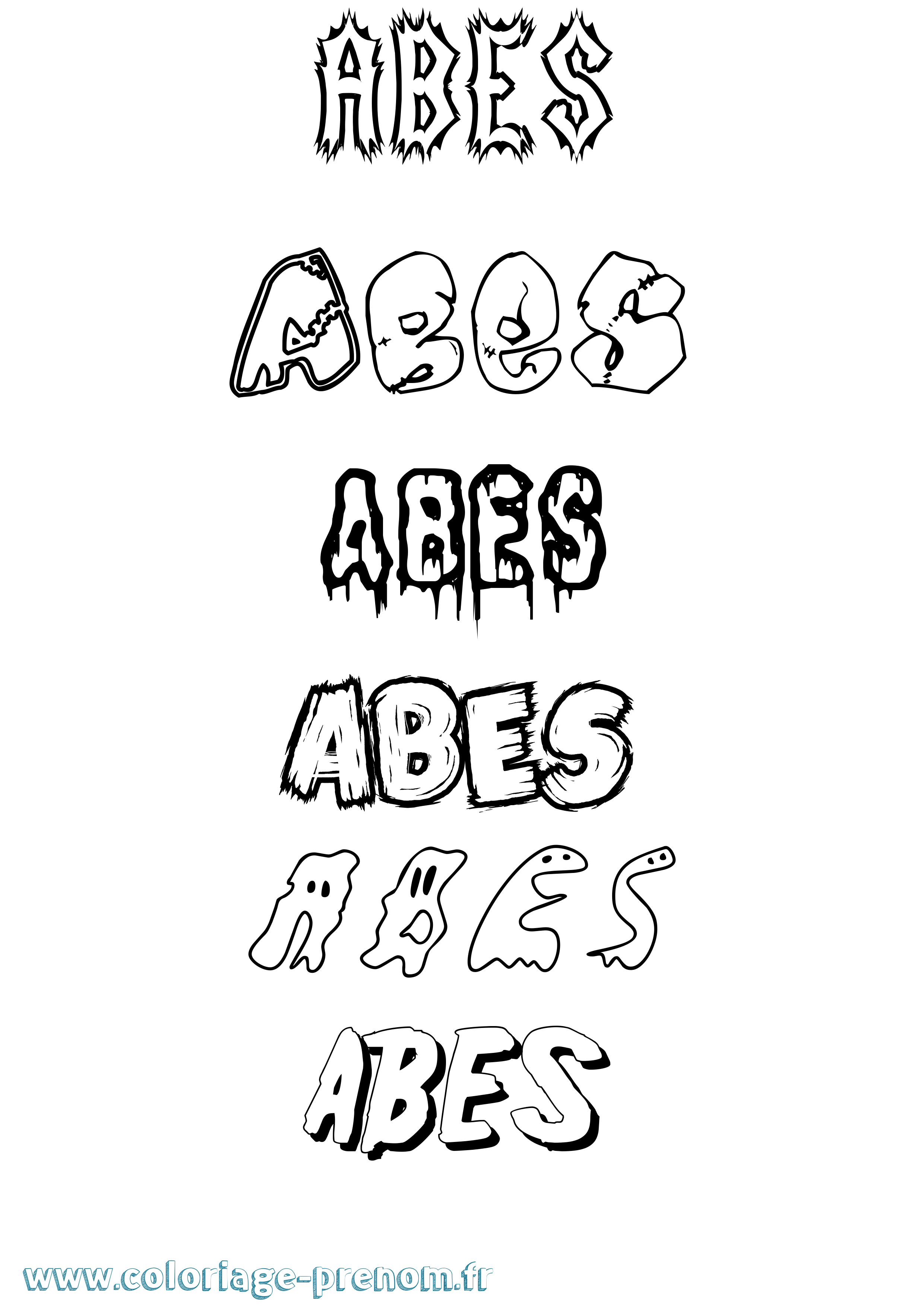 Coloriage Abes Frisson Coloriage prénom Abes Frisson