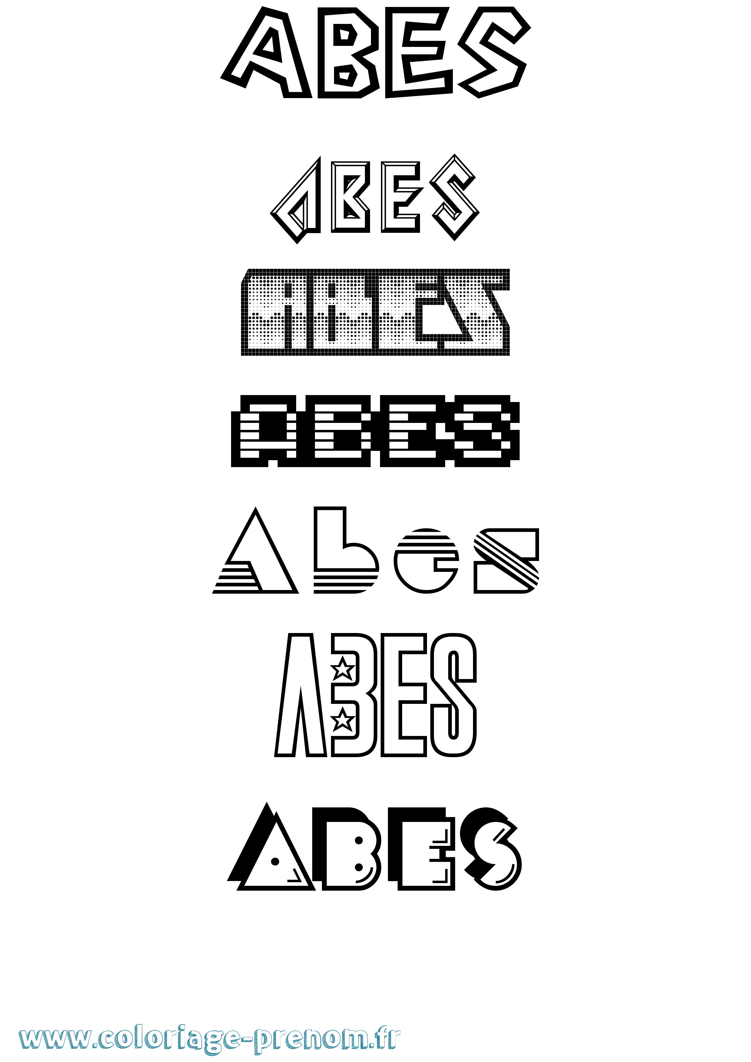 Coloriage Abes Jeux Vidéos Coloriage prénom Abes Jeux Vidéos
