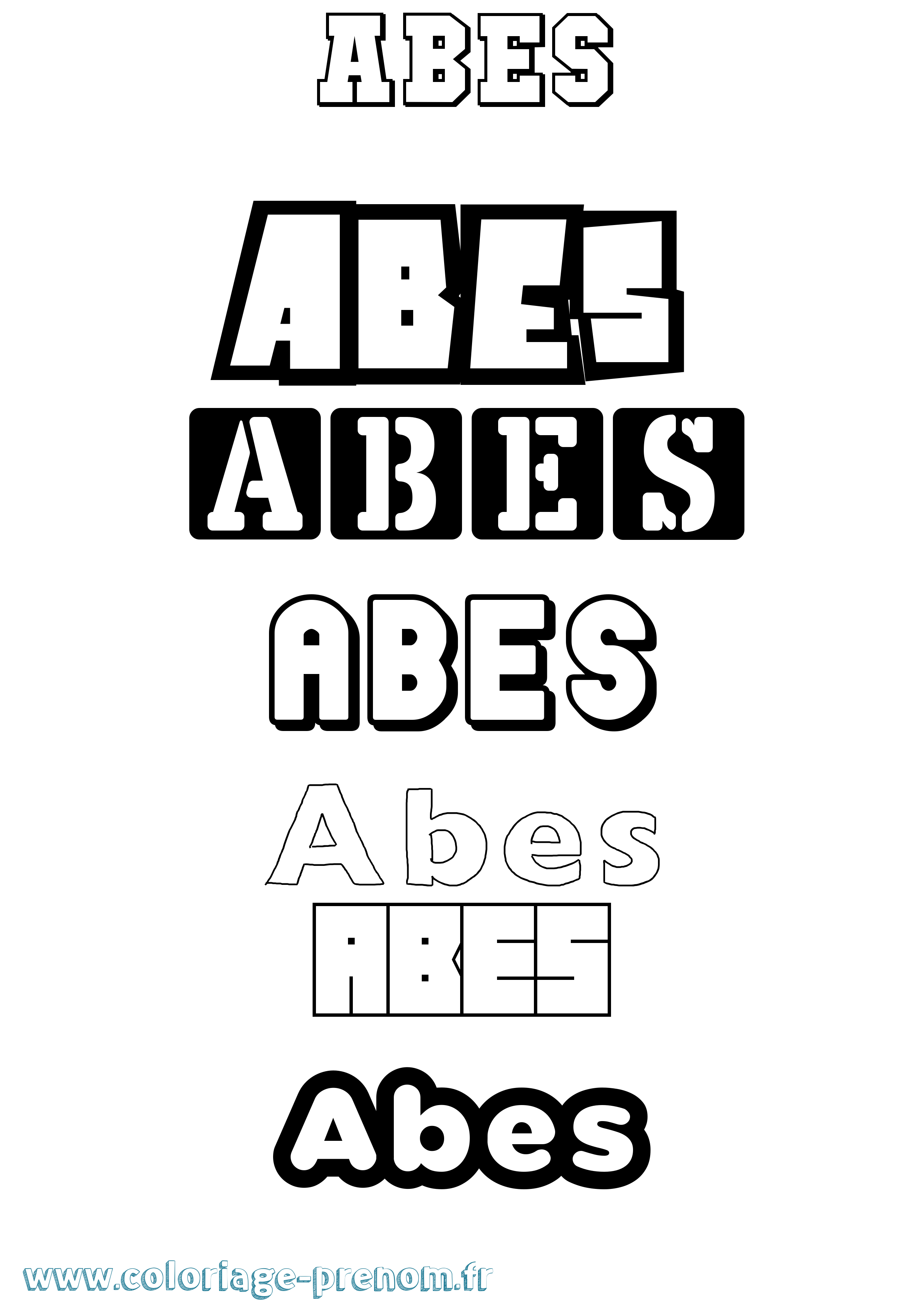 Coloriage Abes Simple Coloriage prénom Abes Simple