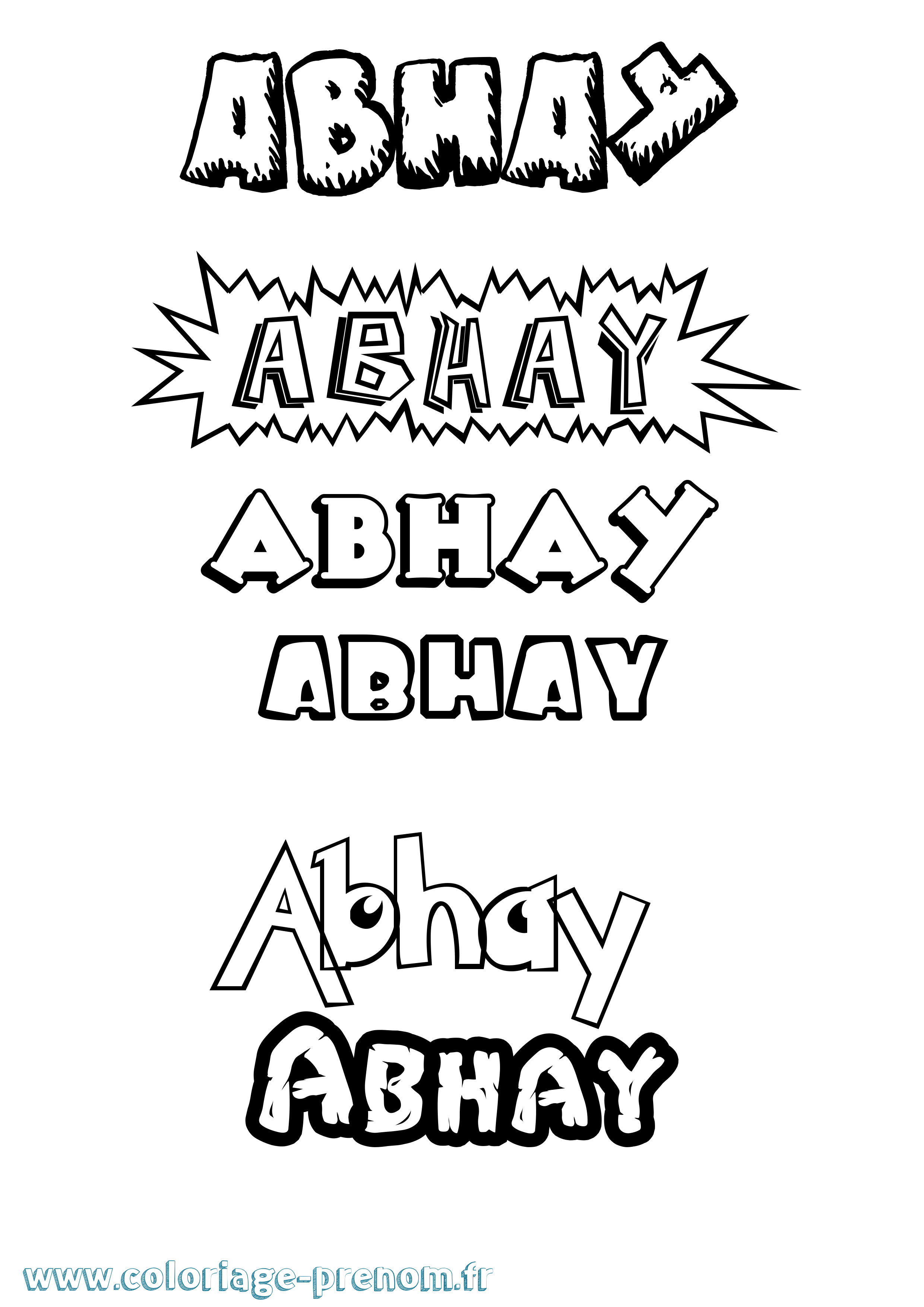 Coloriage prénom Abhay Dessin Animé