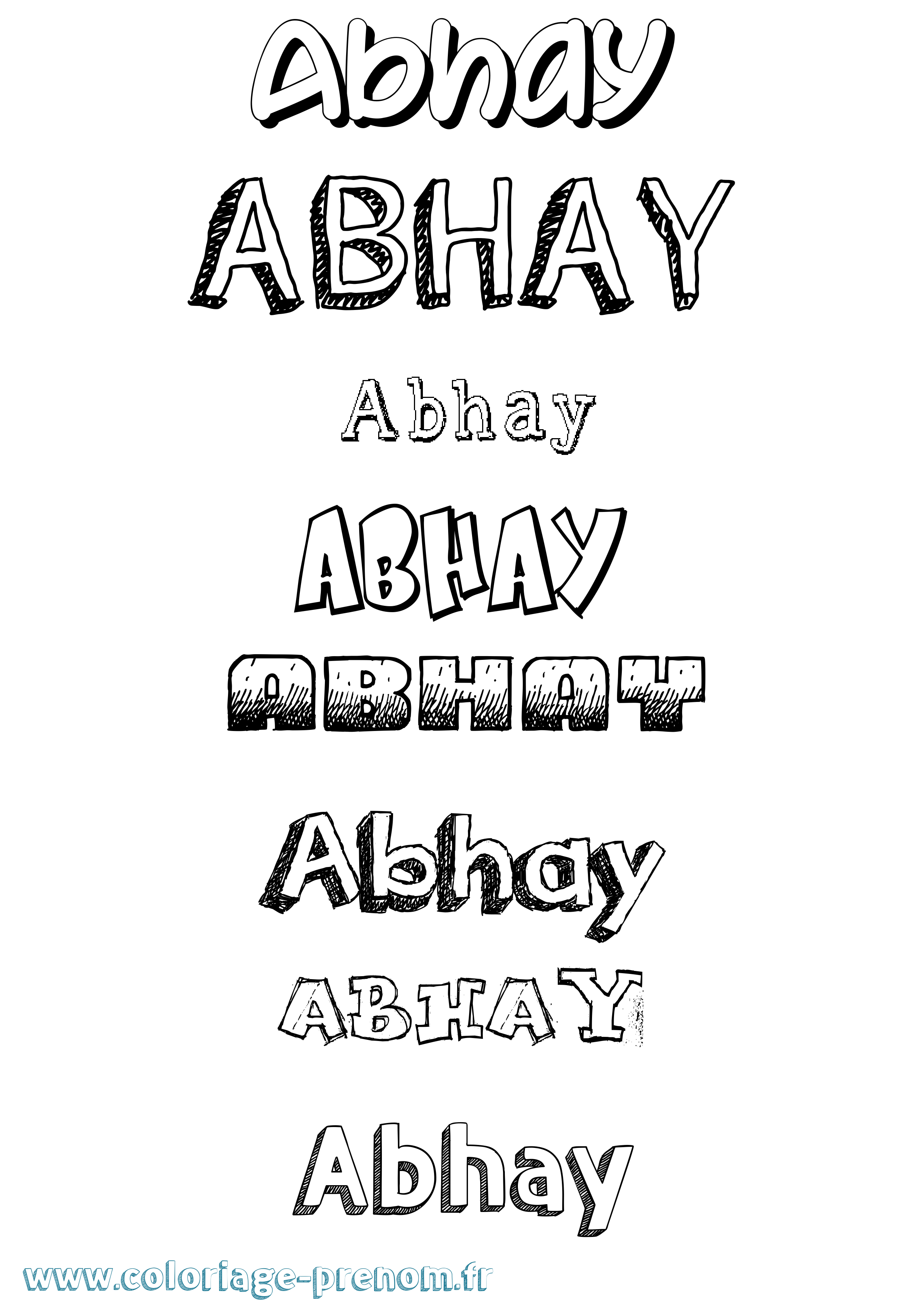 Coloriage prénom Abhay Dessiné