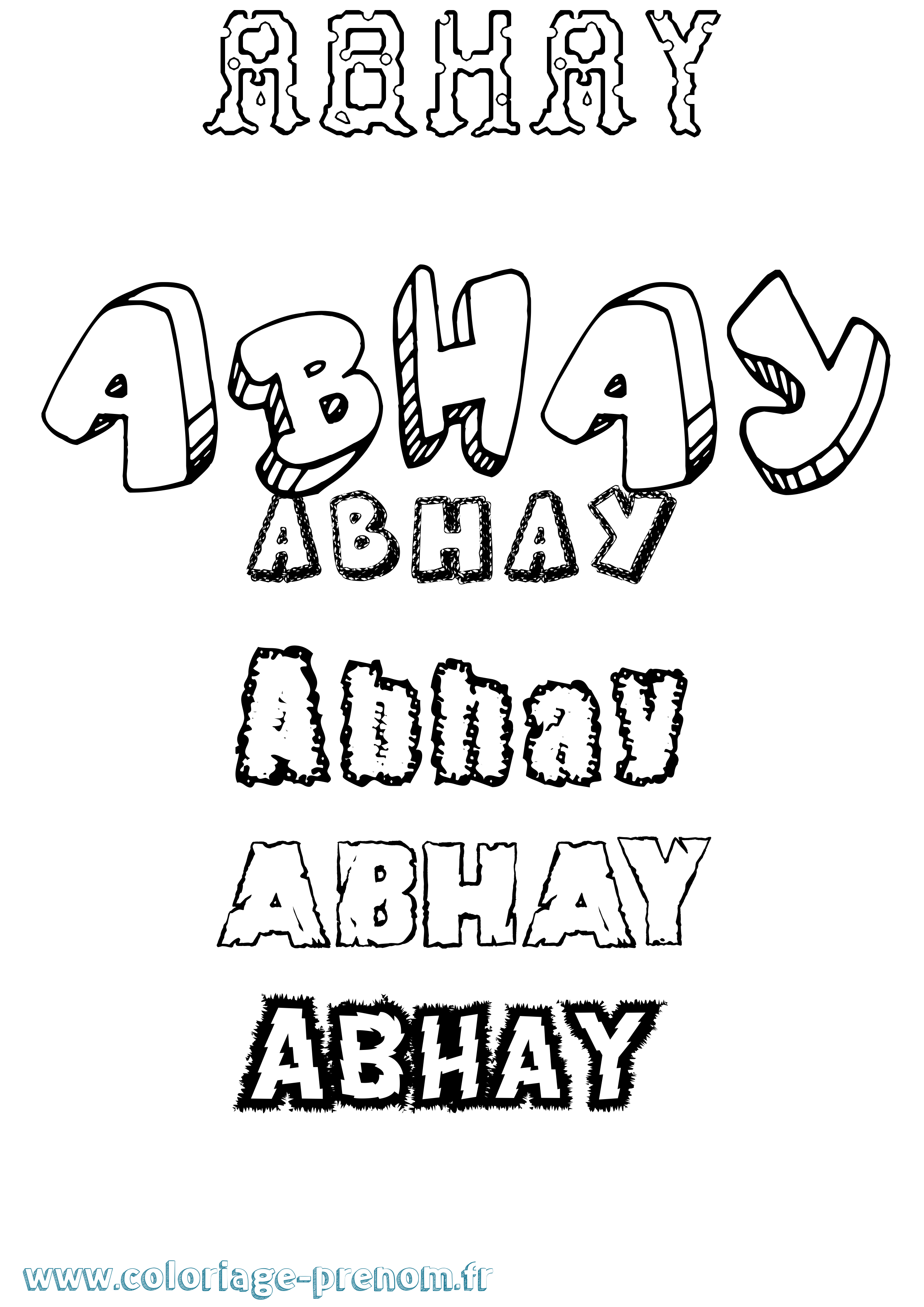 Coloriage prénom Abhay Destructuré