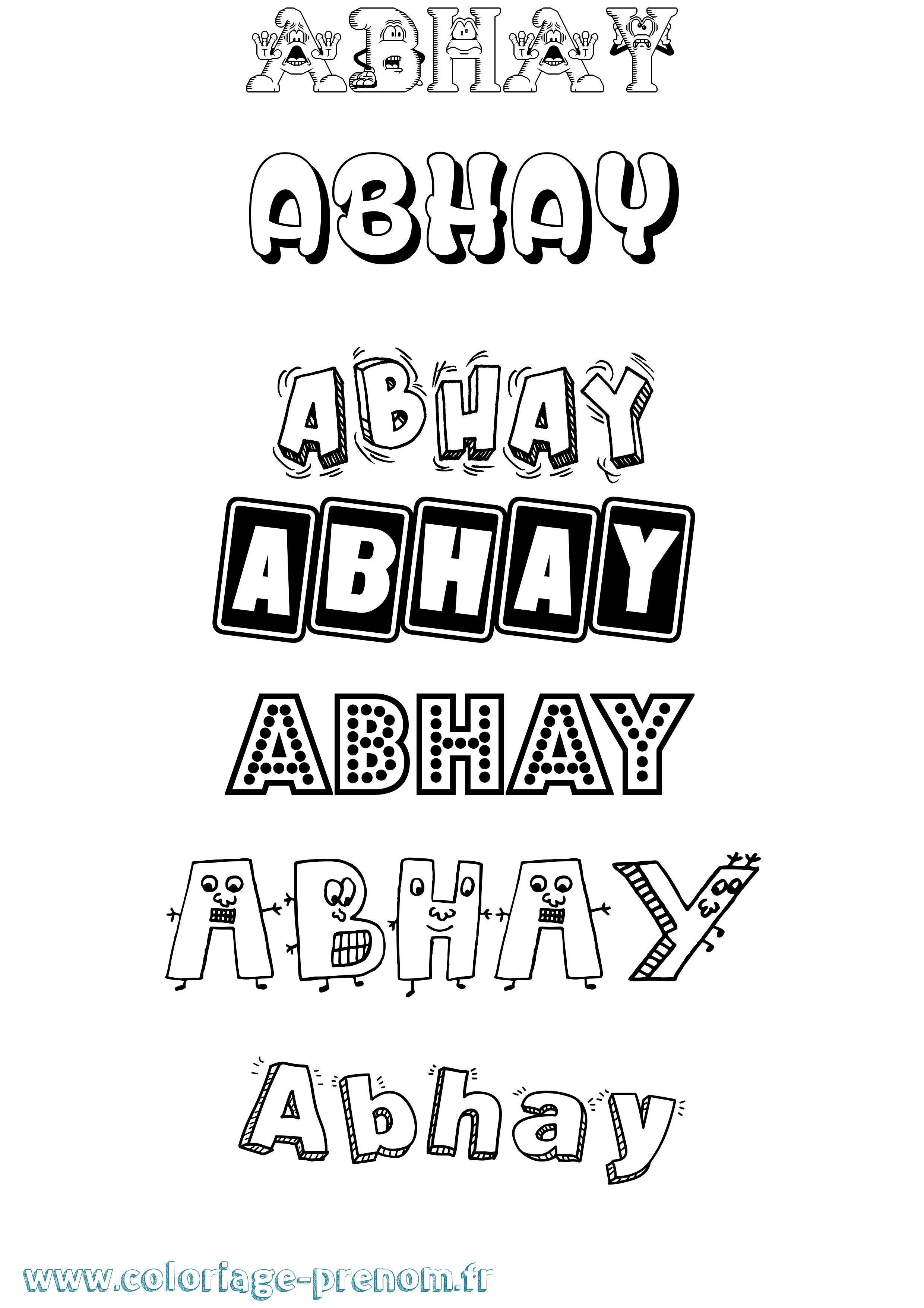 Coloriage prénom Abhay Fun