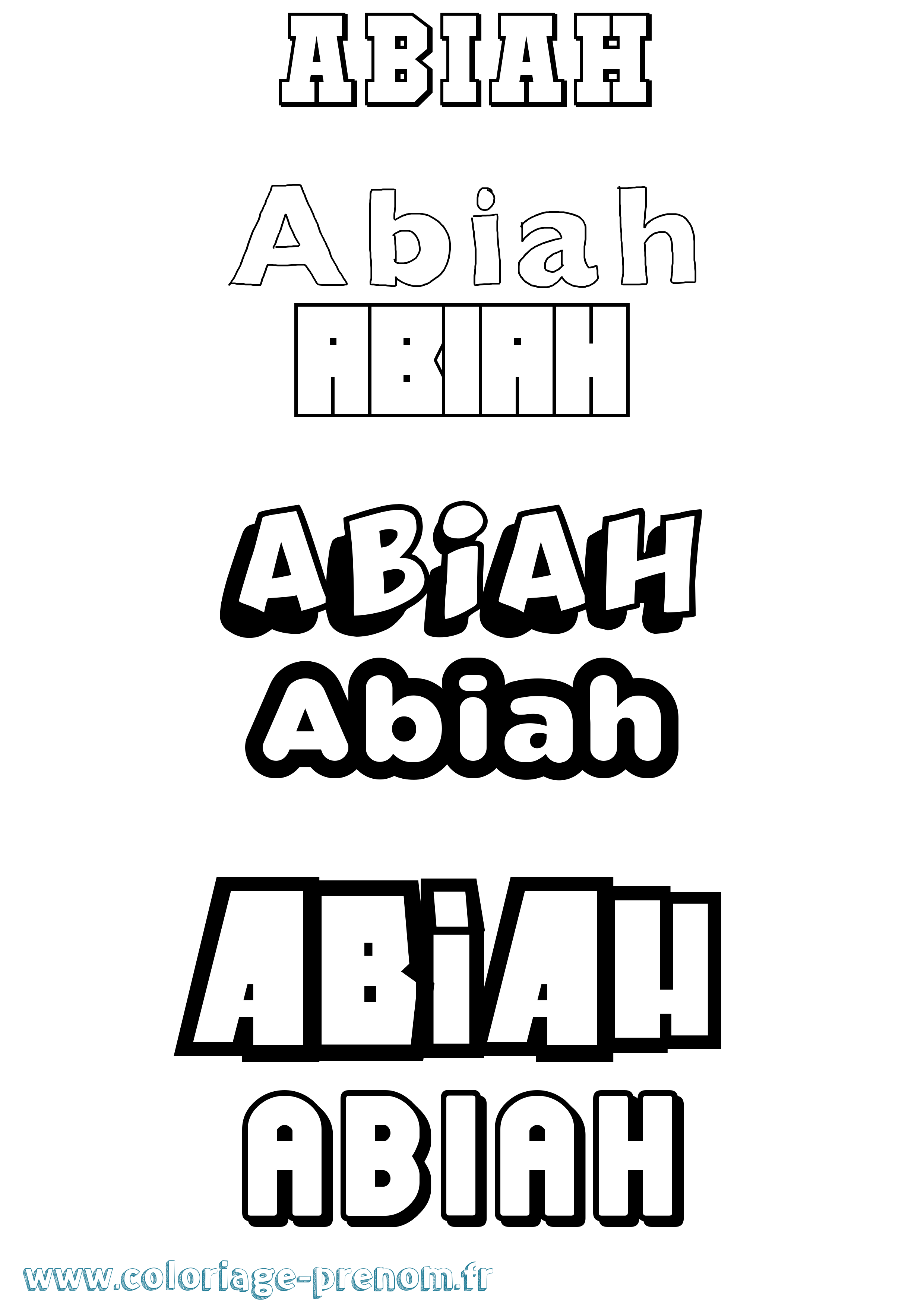 Coloriage prénom Abiah Simple