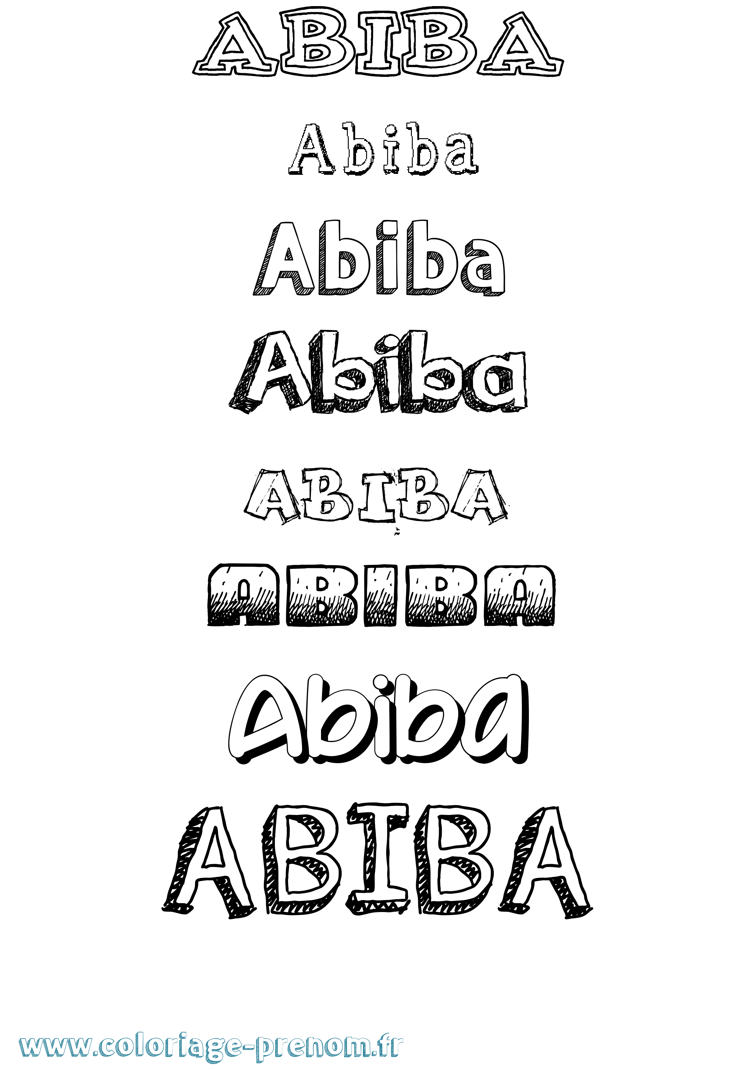 Coloriage prénom Abiba Dessiné
