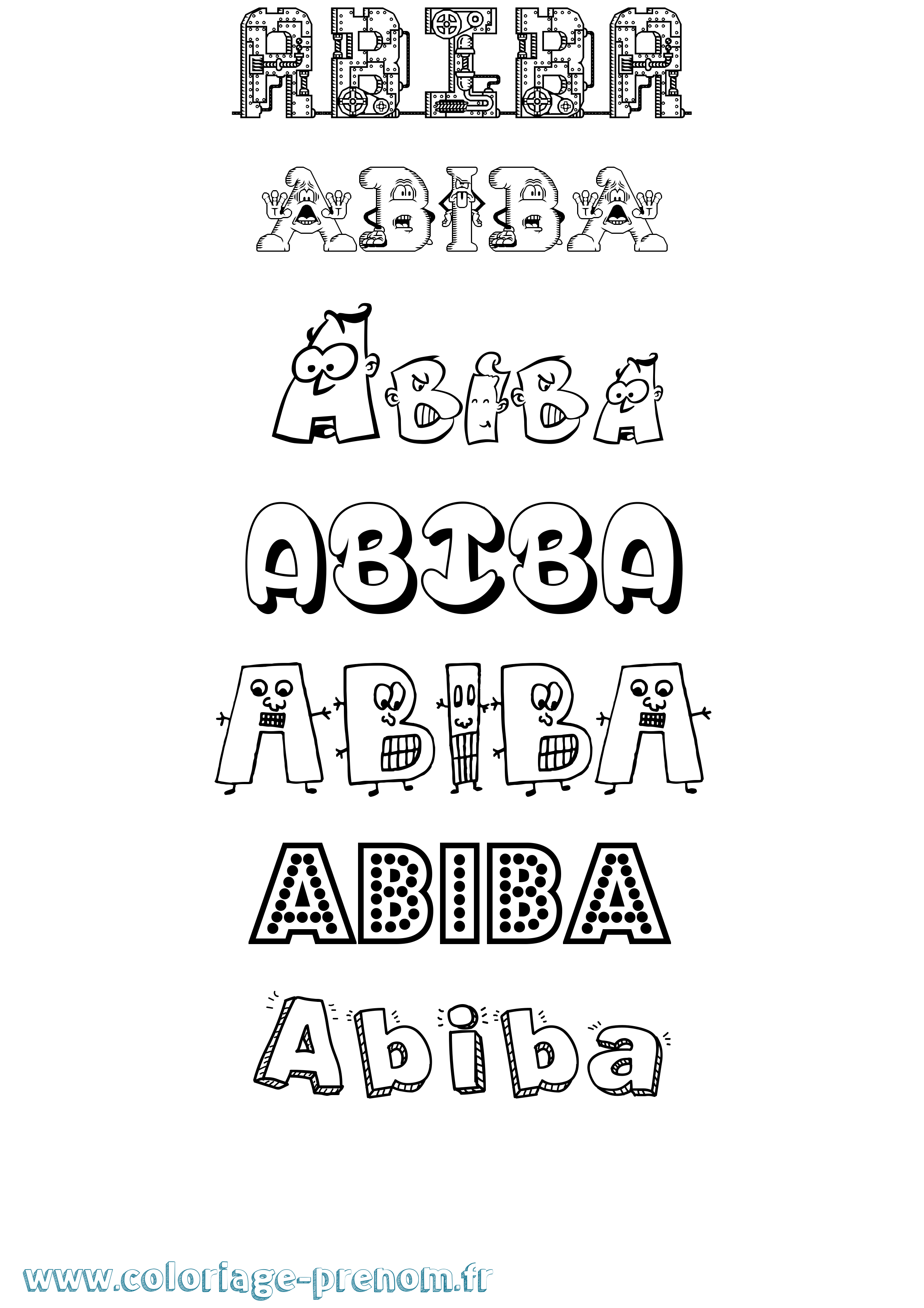 Coloriage prénom Abiba Fun