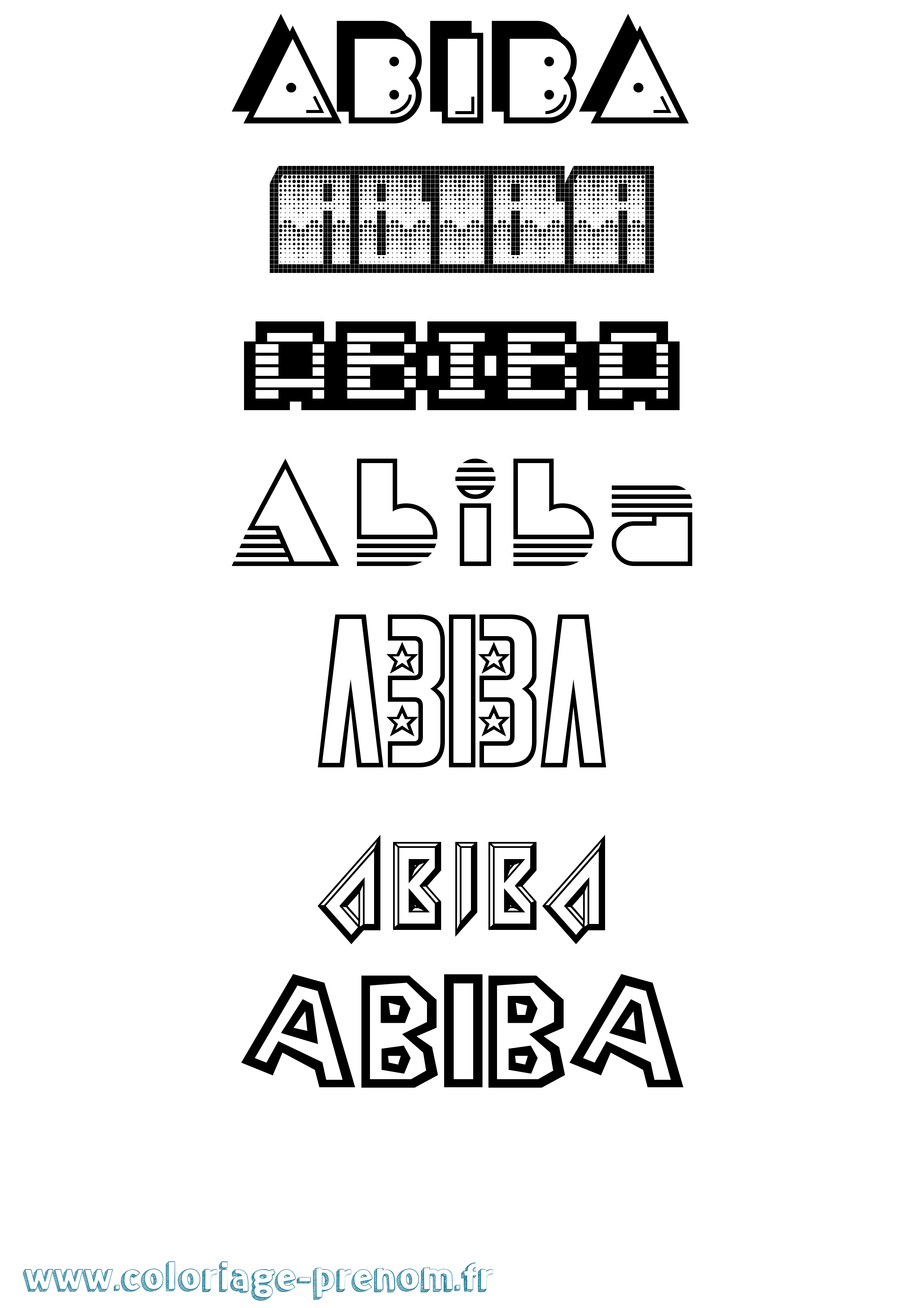 Coloriage prénom Abiba Jeux Vidéos