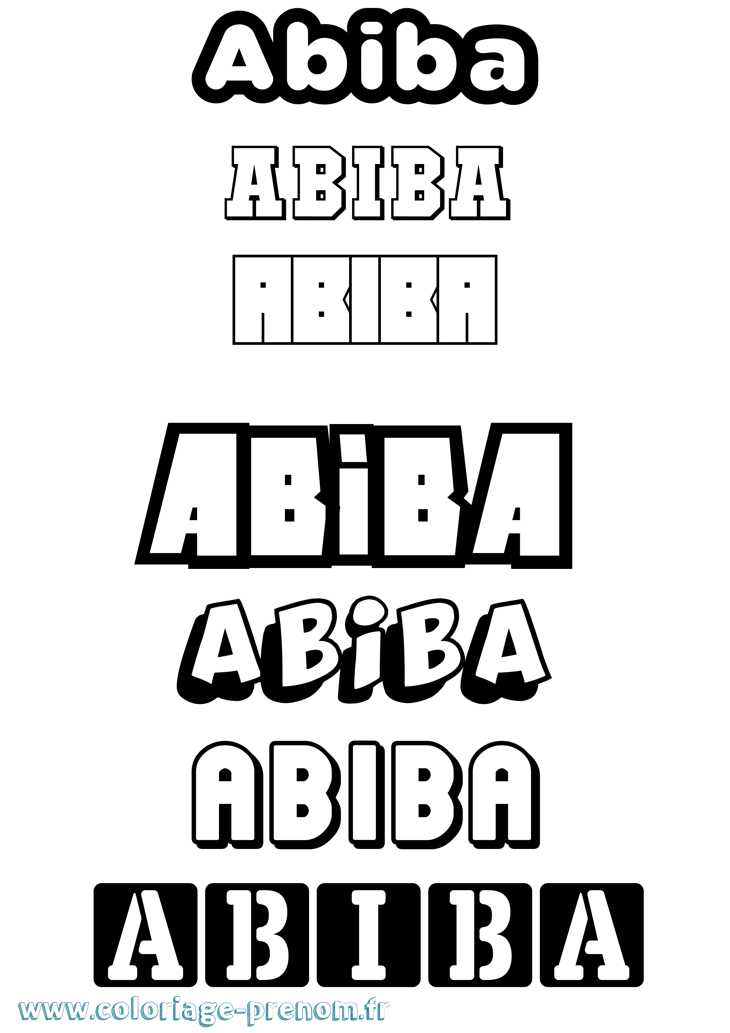Coloriage prénom Abiba Simple