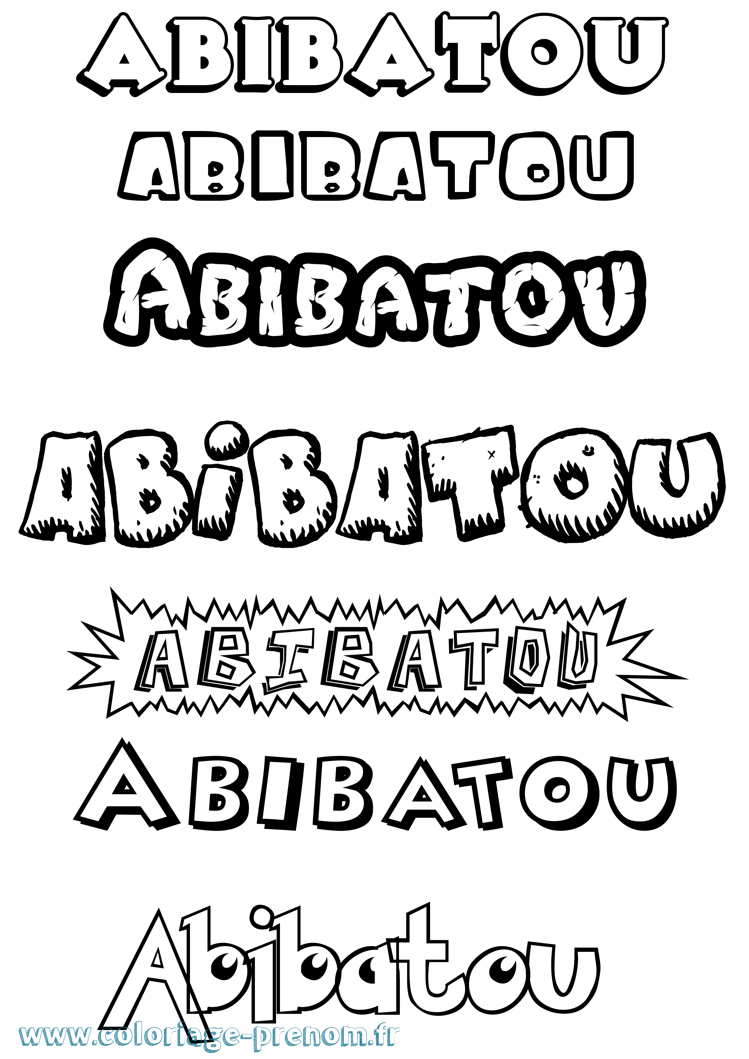 Coloriage prénom Abibatou Dessin Animé