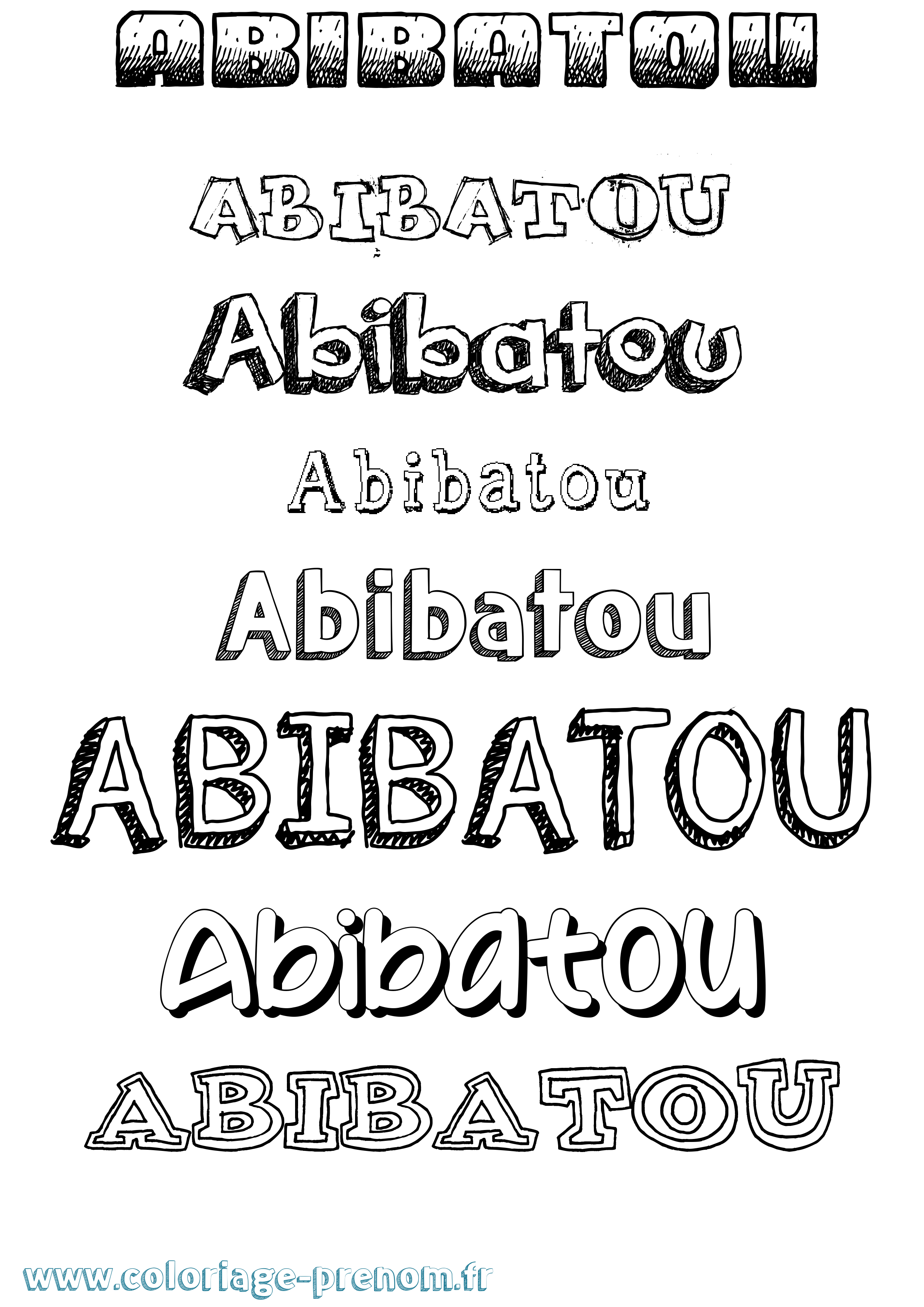 Coloriage prénom Abibatou Dessiné