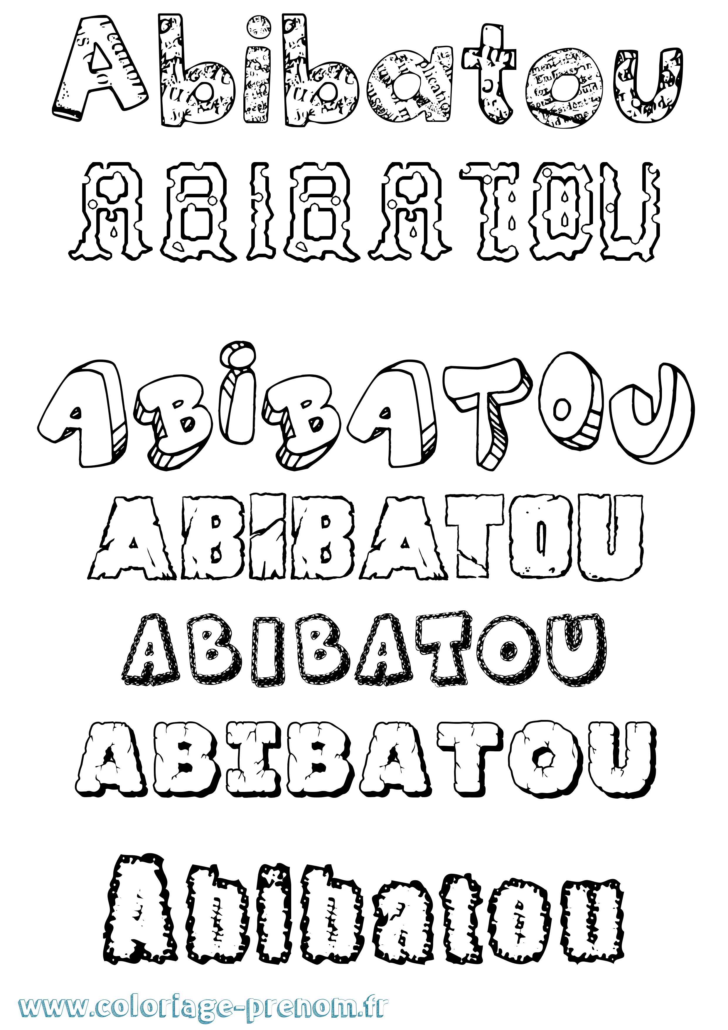 Coloriage prénom Abibatou Destructuré