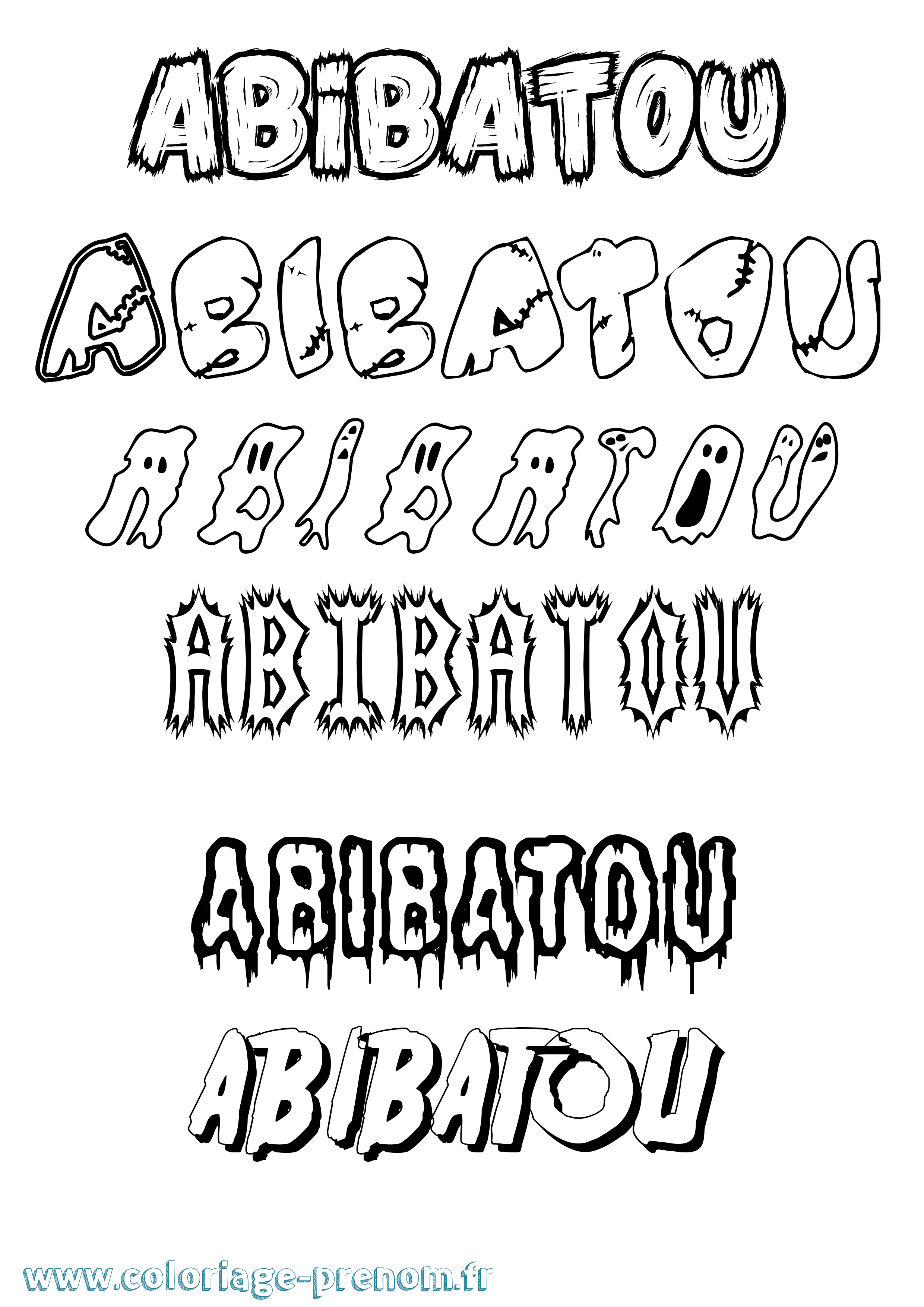 Coloriage prénom Abibatou Frisson