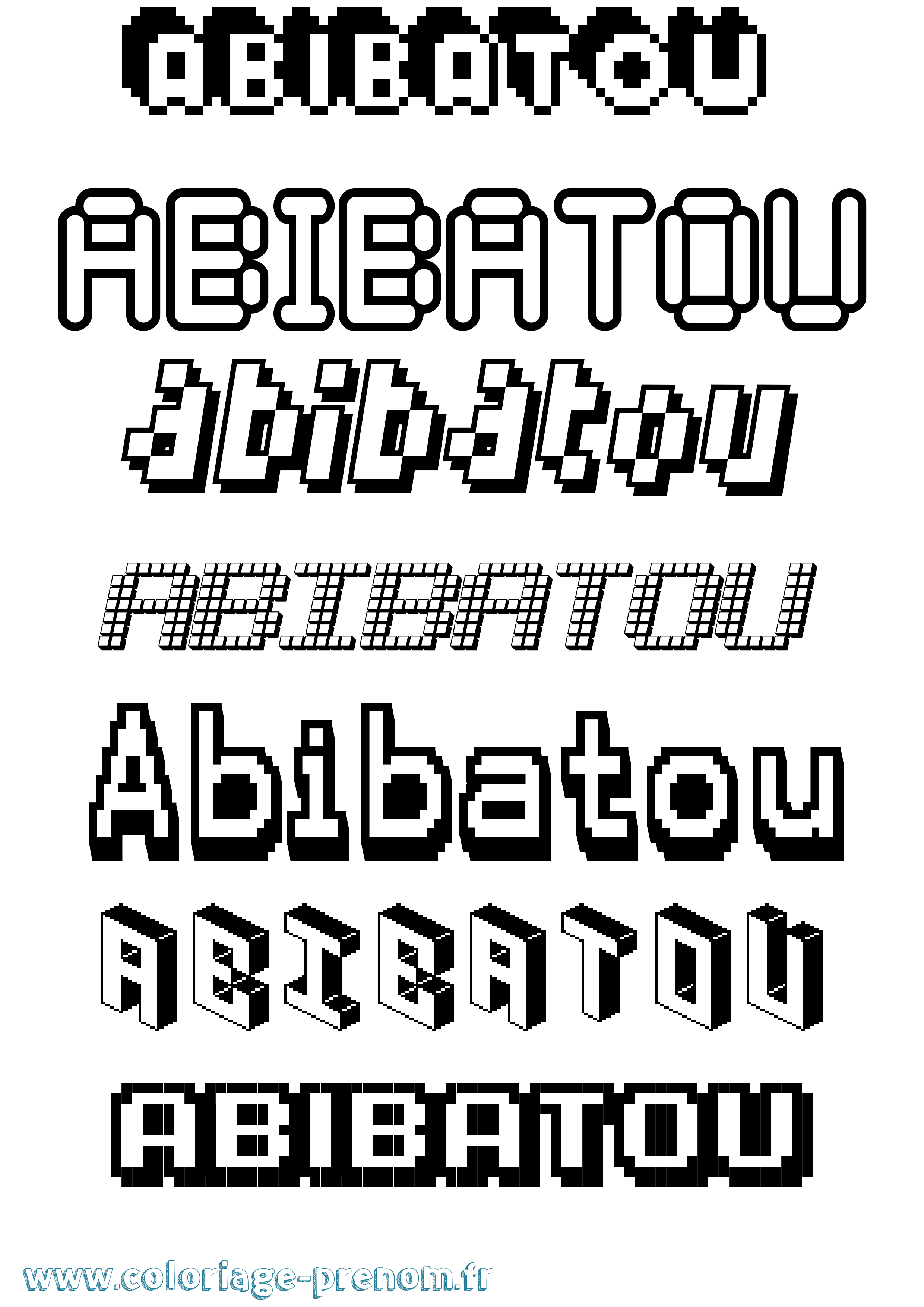Coloriage prénom Abibatou Pixel