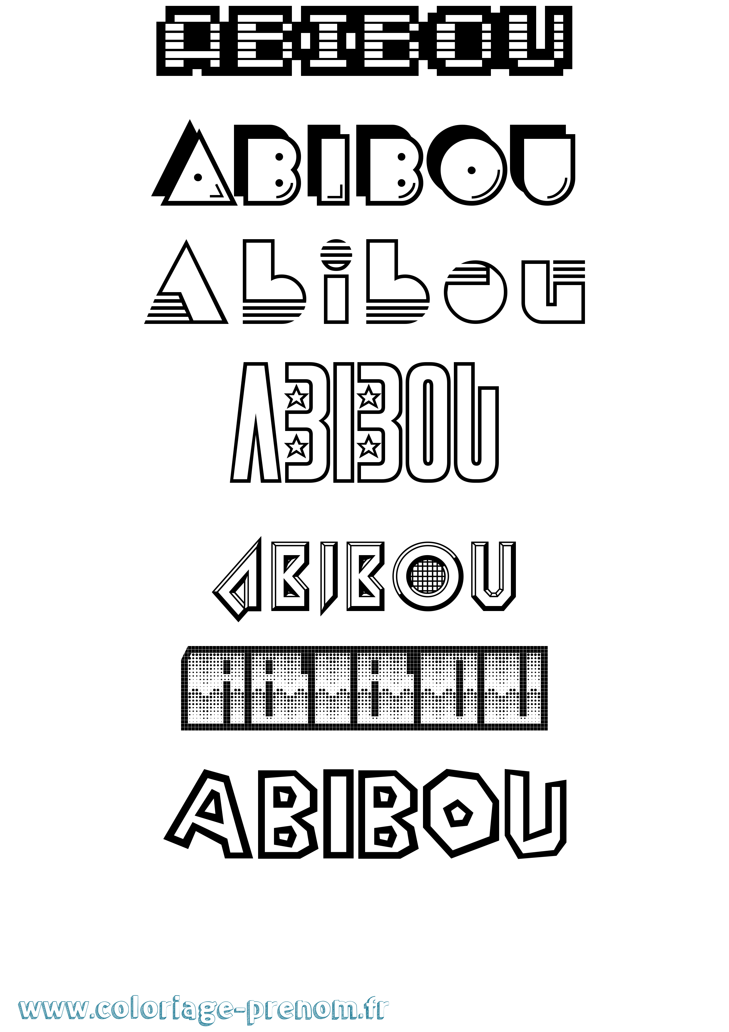 Coloriage Abibou Jeux Vidéos Coloriage prénom Abibou Jeux Vidéos
