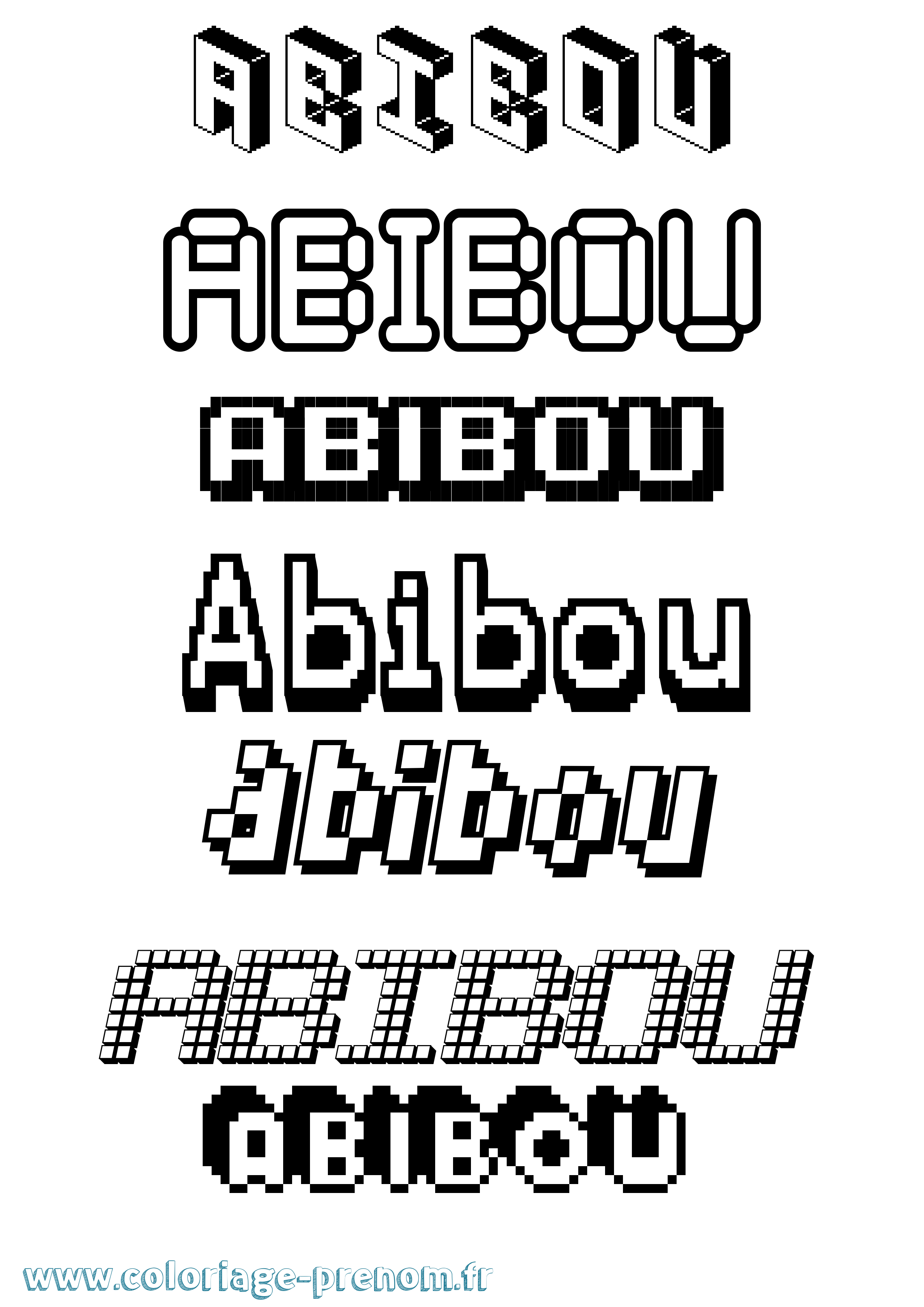 Coloriage Abibou Pixel Coloriage prénom Abibou Pixel