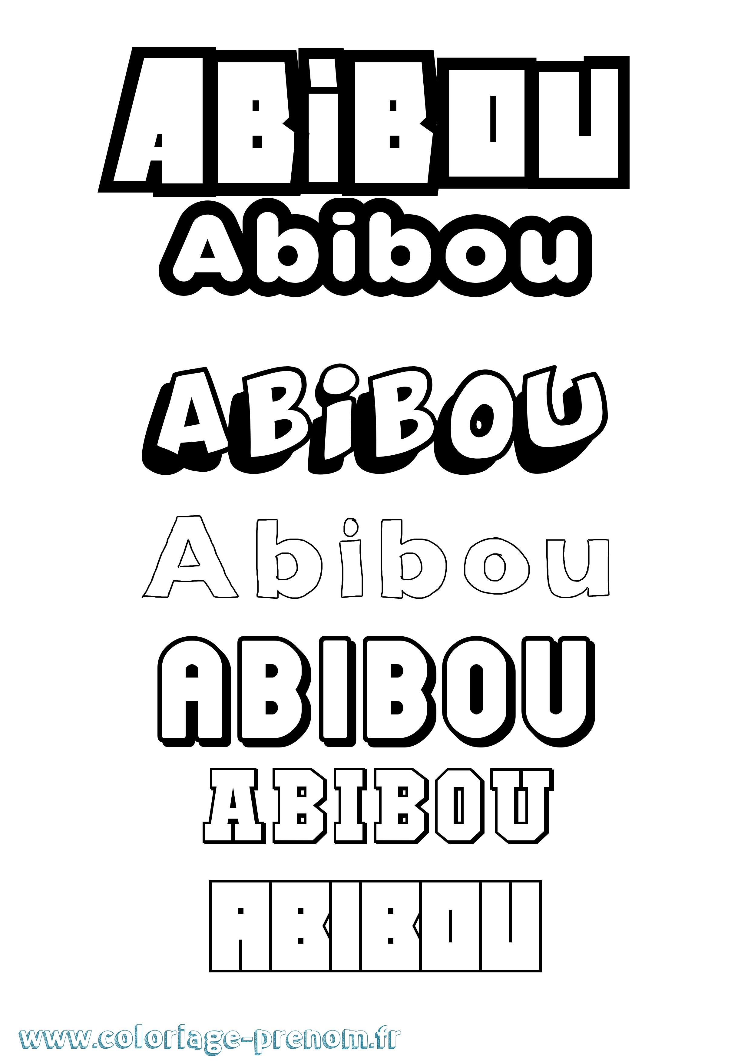 Coloriage Abibou Simple Coloriage prénom Abibou Simple